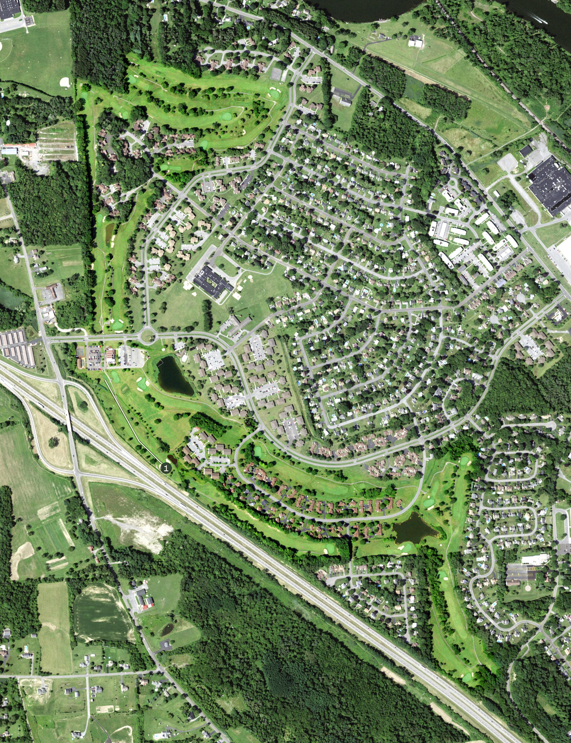Aerial view of Fox Fire, NY