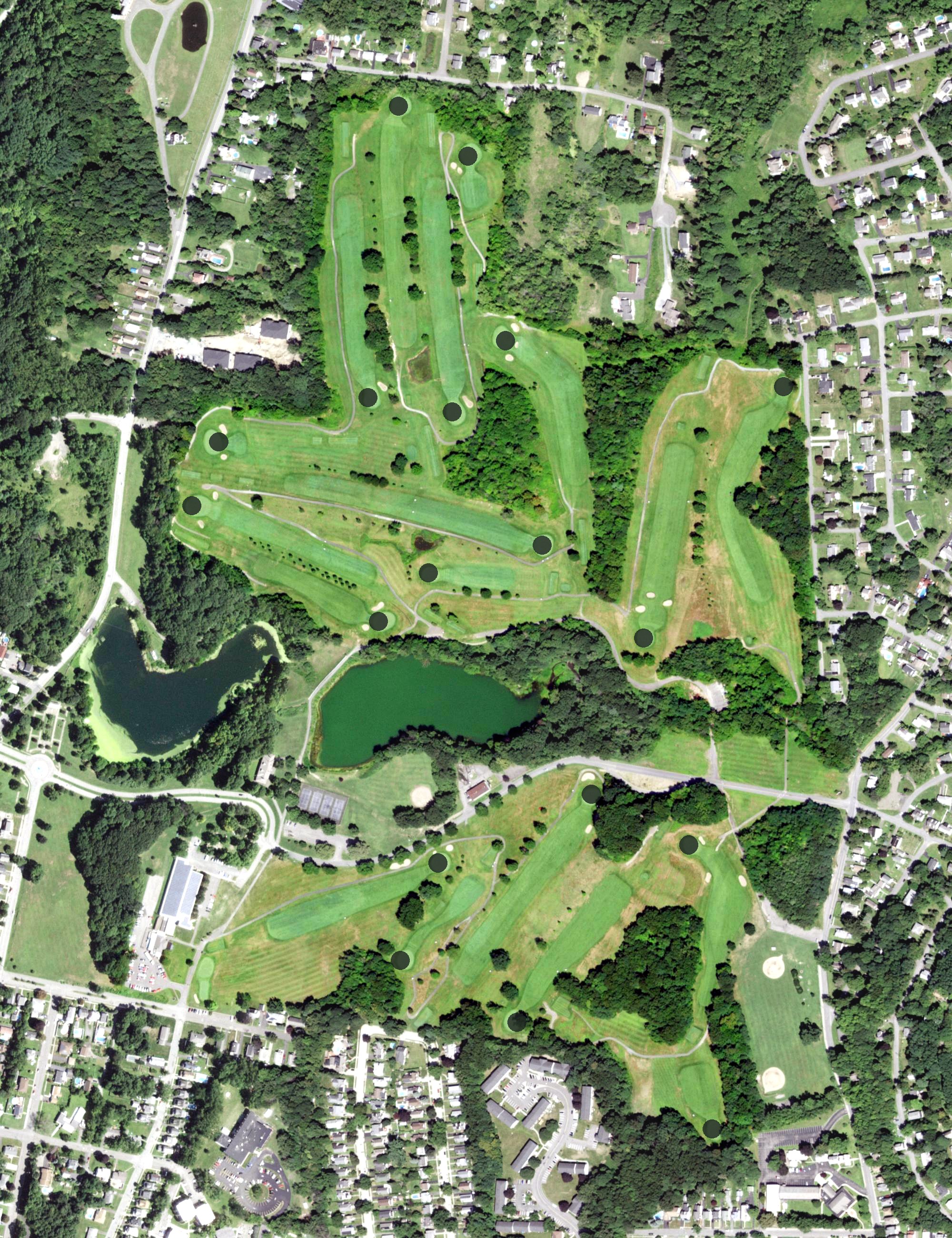Aerial view of Frear Park Municipal Golf Course, NY