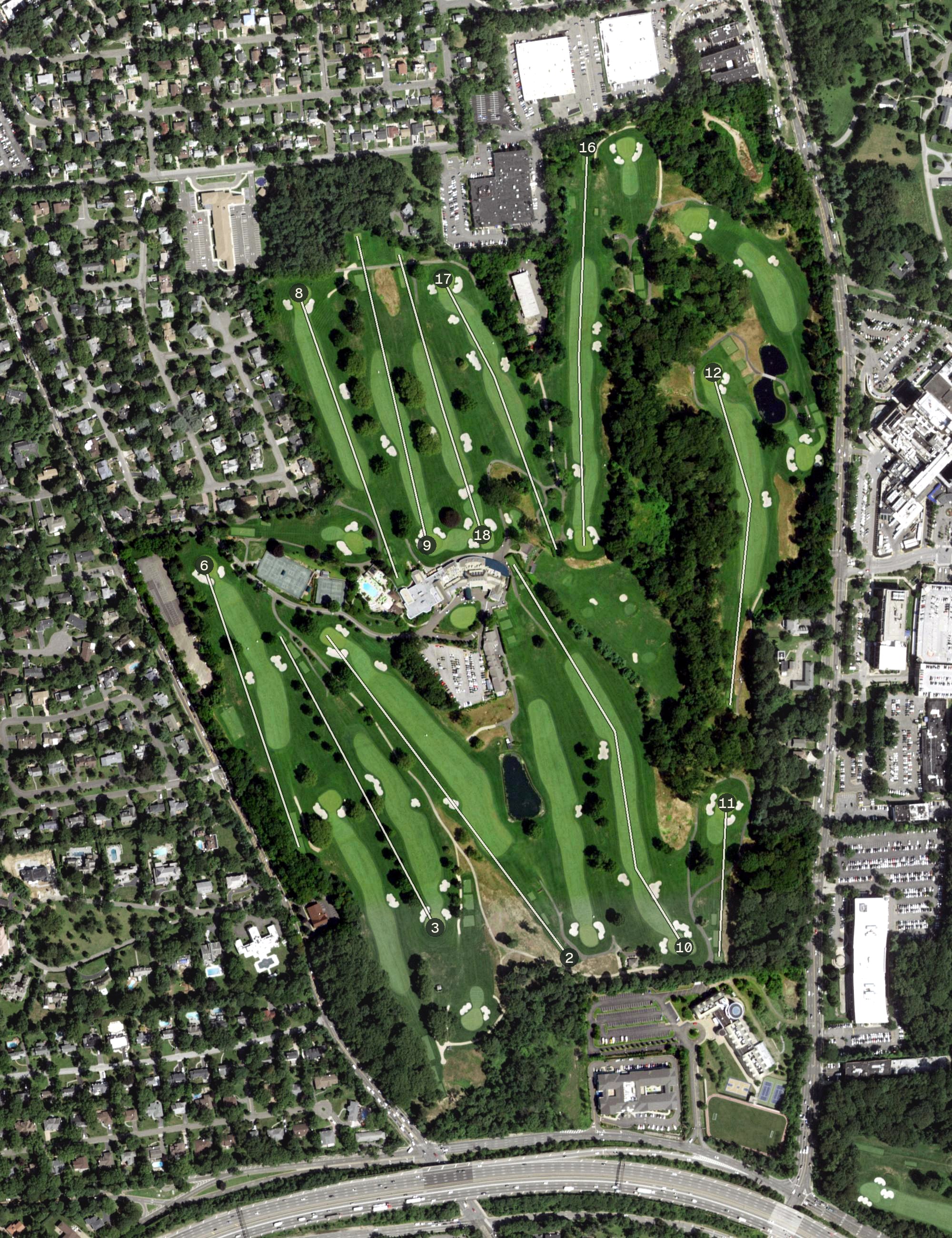 Aerial view of Fresh Meadow Course, NY