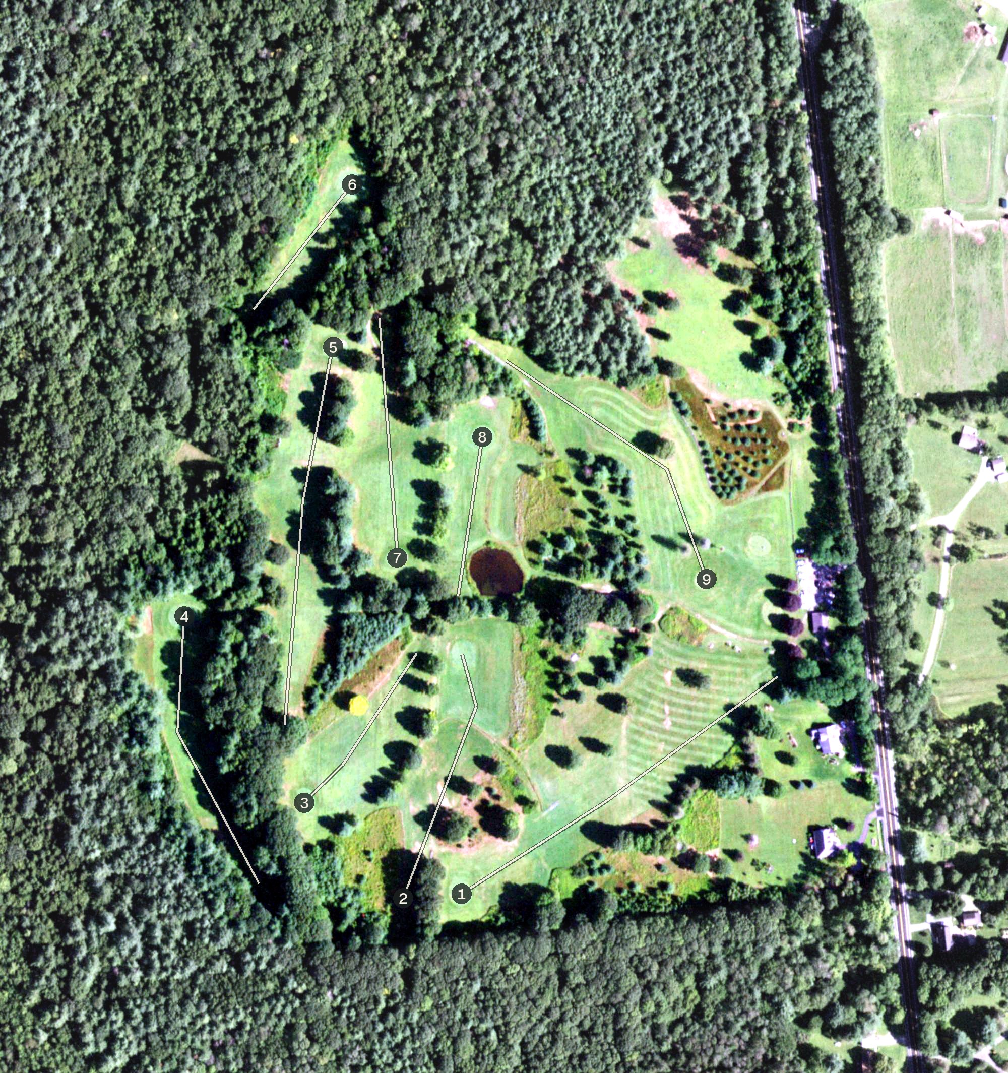 Aerial view of Galway Golf Course, NY