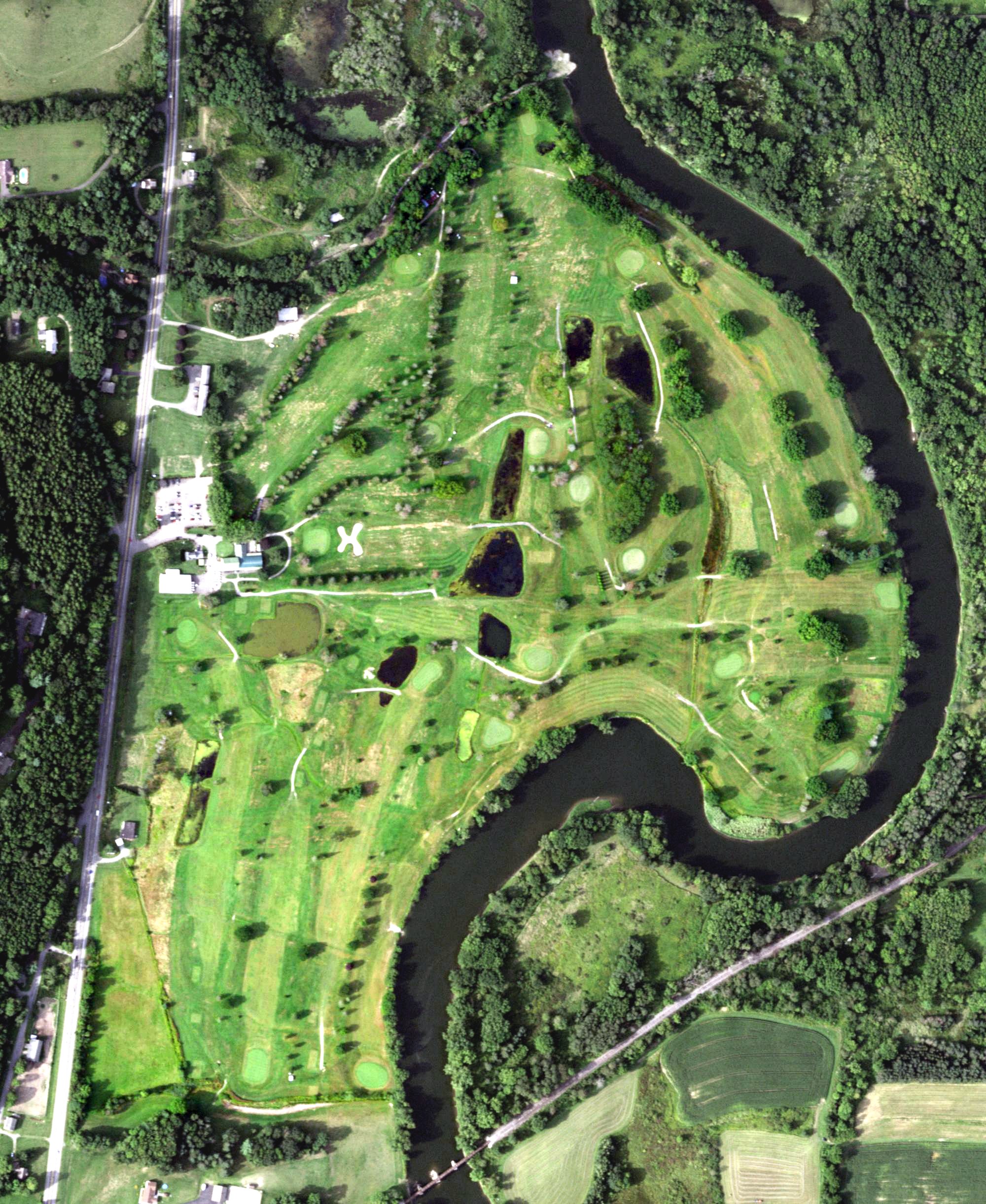 Aerial view of Genegantslet Golf Club, NY