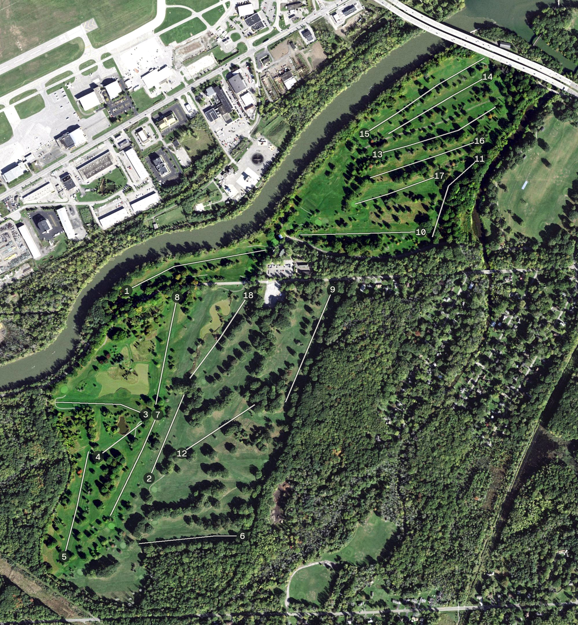 Aerial view of Genesee Valley Golf Course North, NY