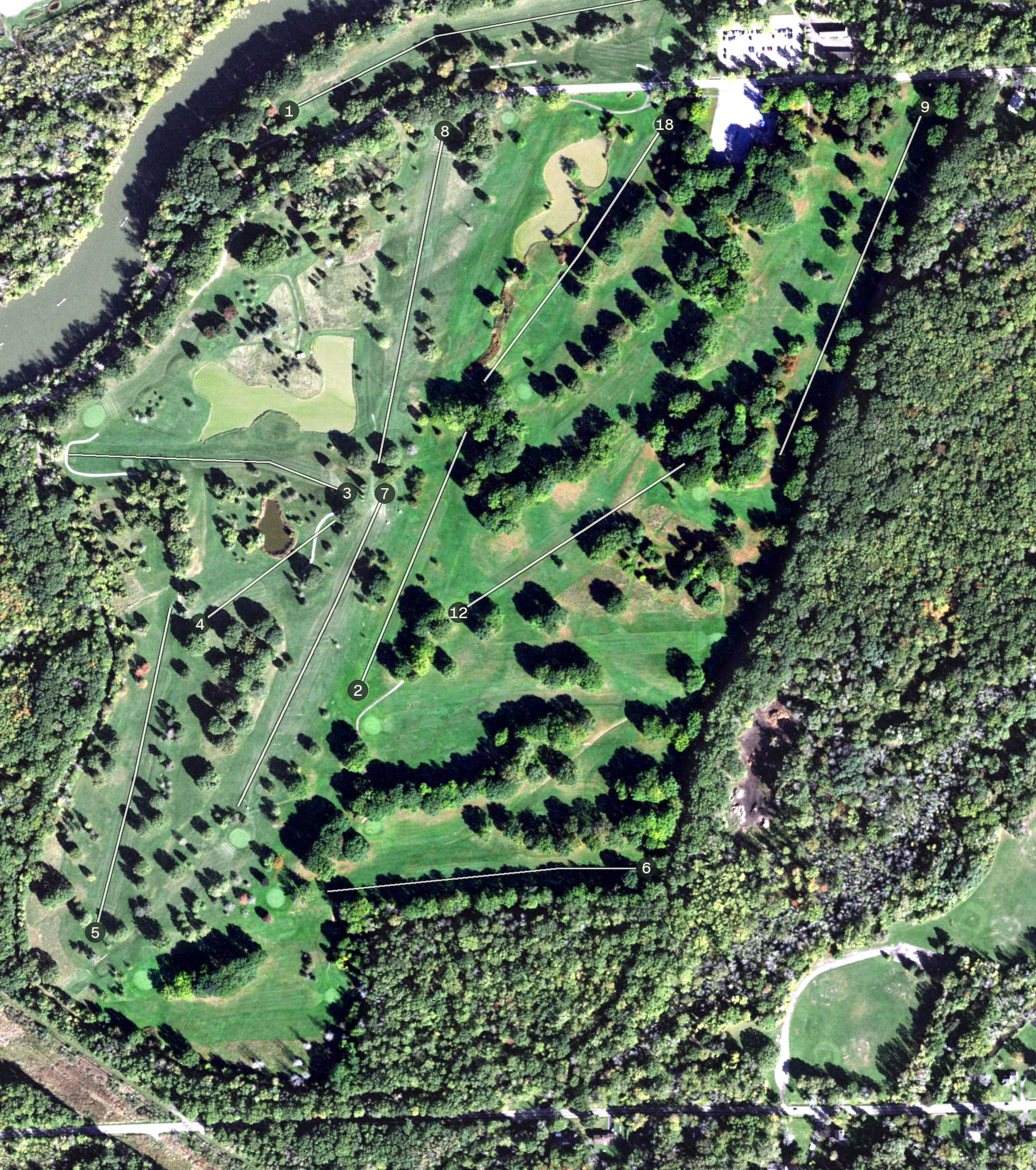 Aerial view of Genesee Valley Golf Course South, NY