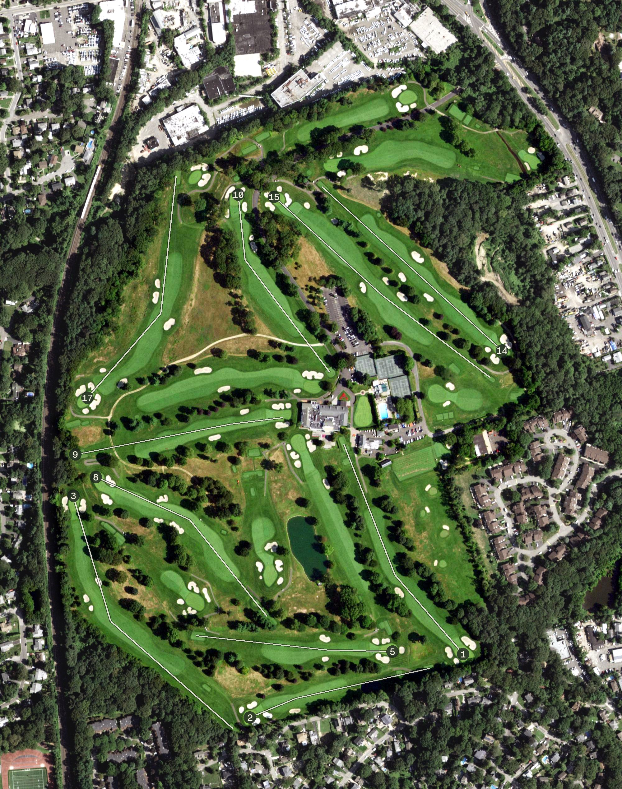 Aerial view of Glen Head Country Club, NY