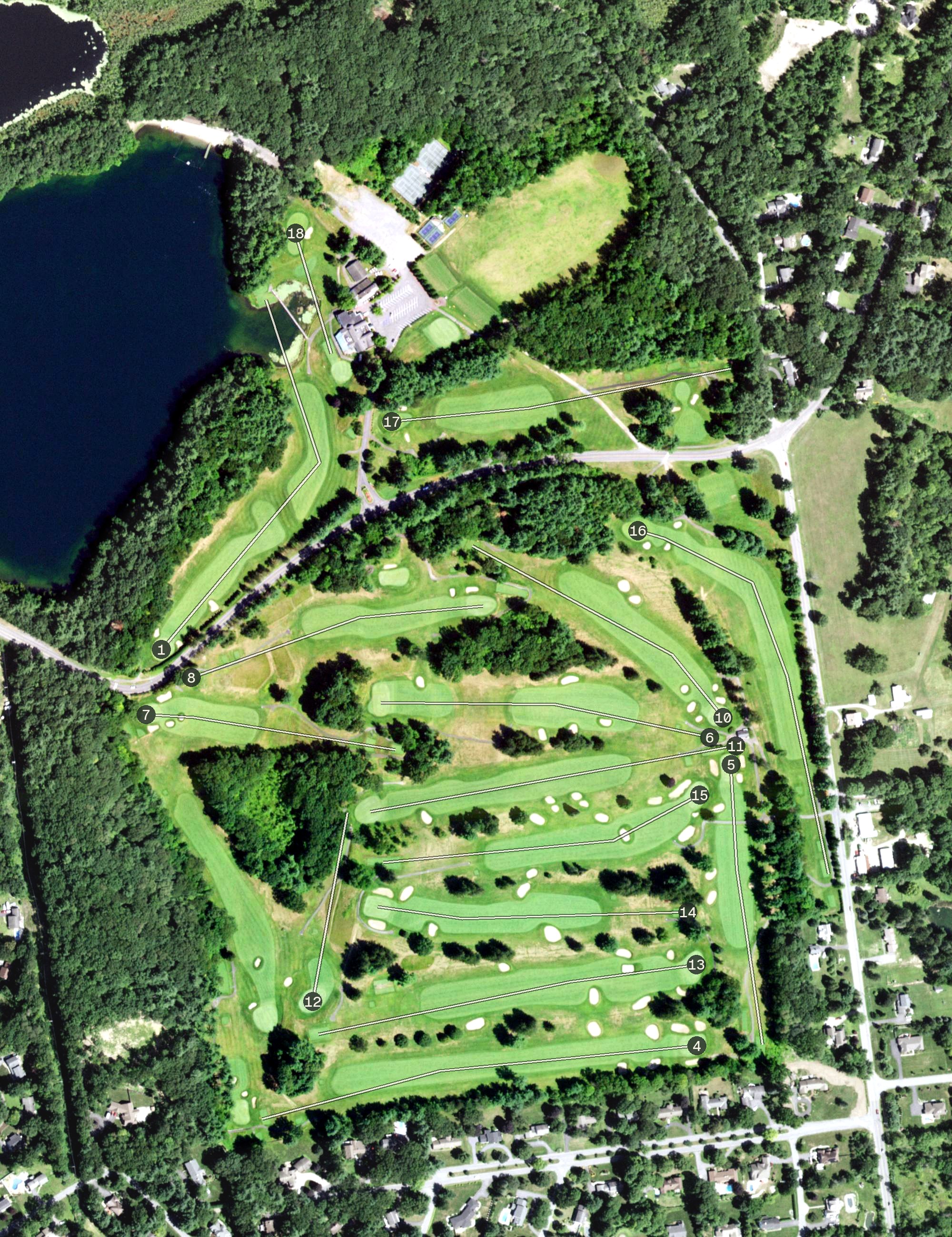 Aerial view of Glens Falls Country Club, NY