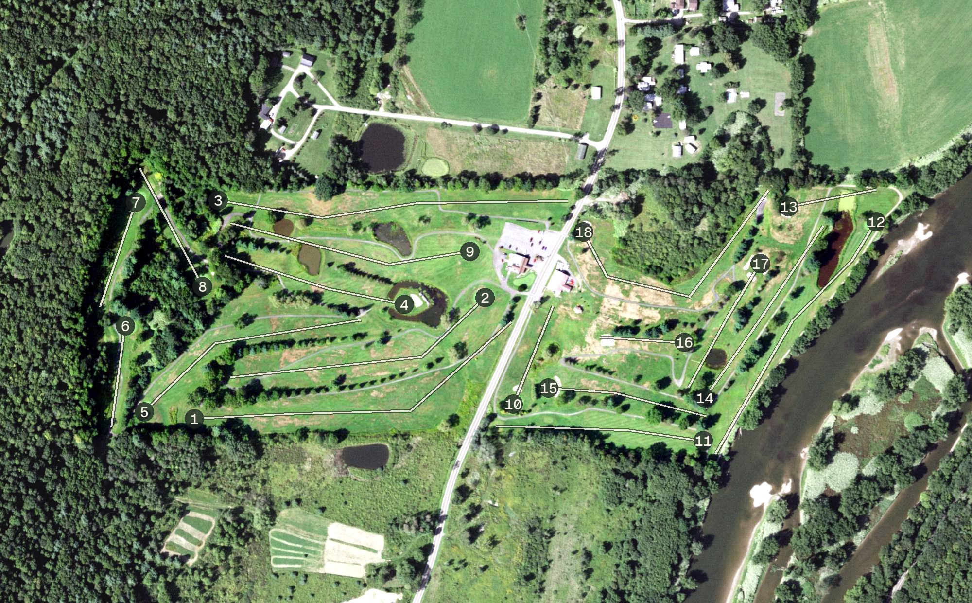 Aerial view of Golden Oak Golf Course, NY