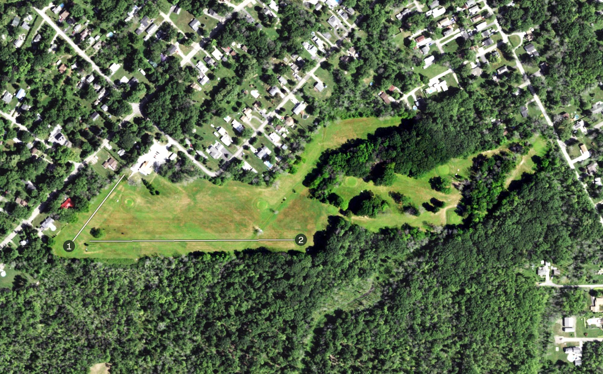 Aerial view of Grandview Bay Golf Course, NY