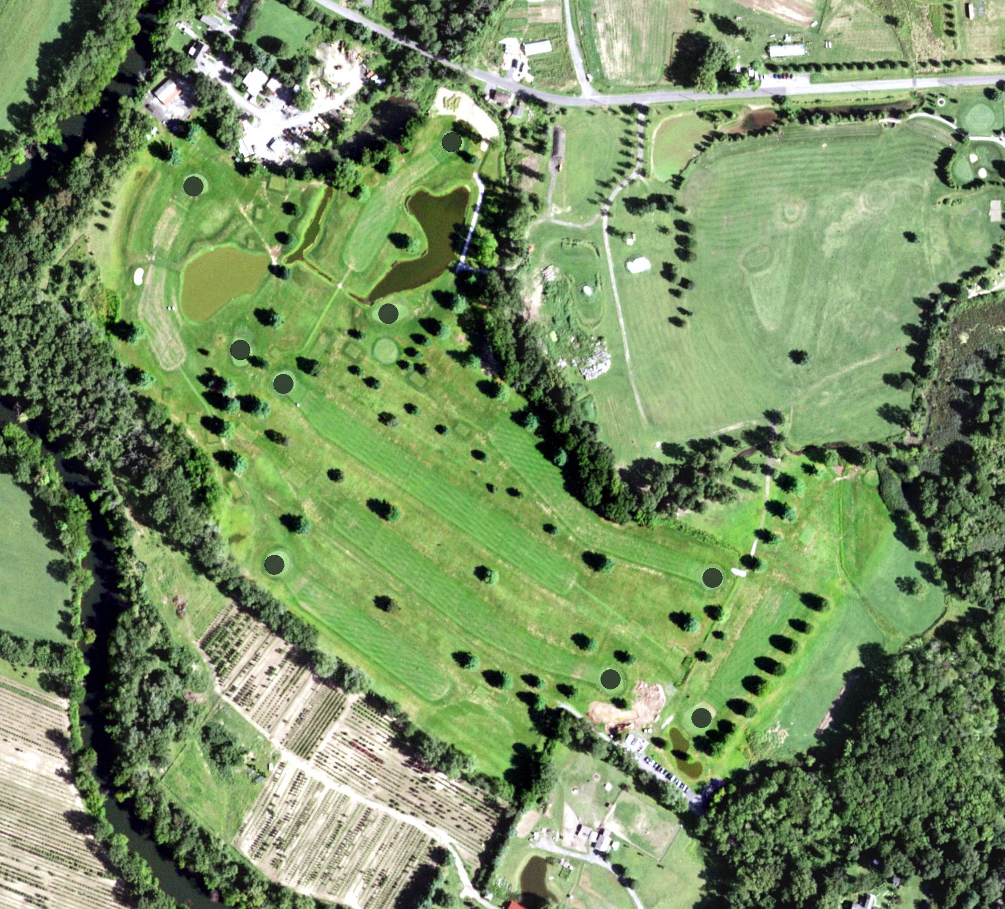 Aerial view of Green Acres Golf Club, NY