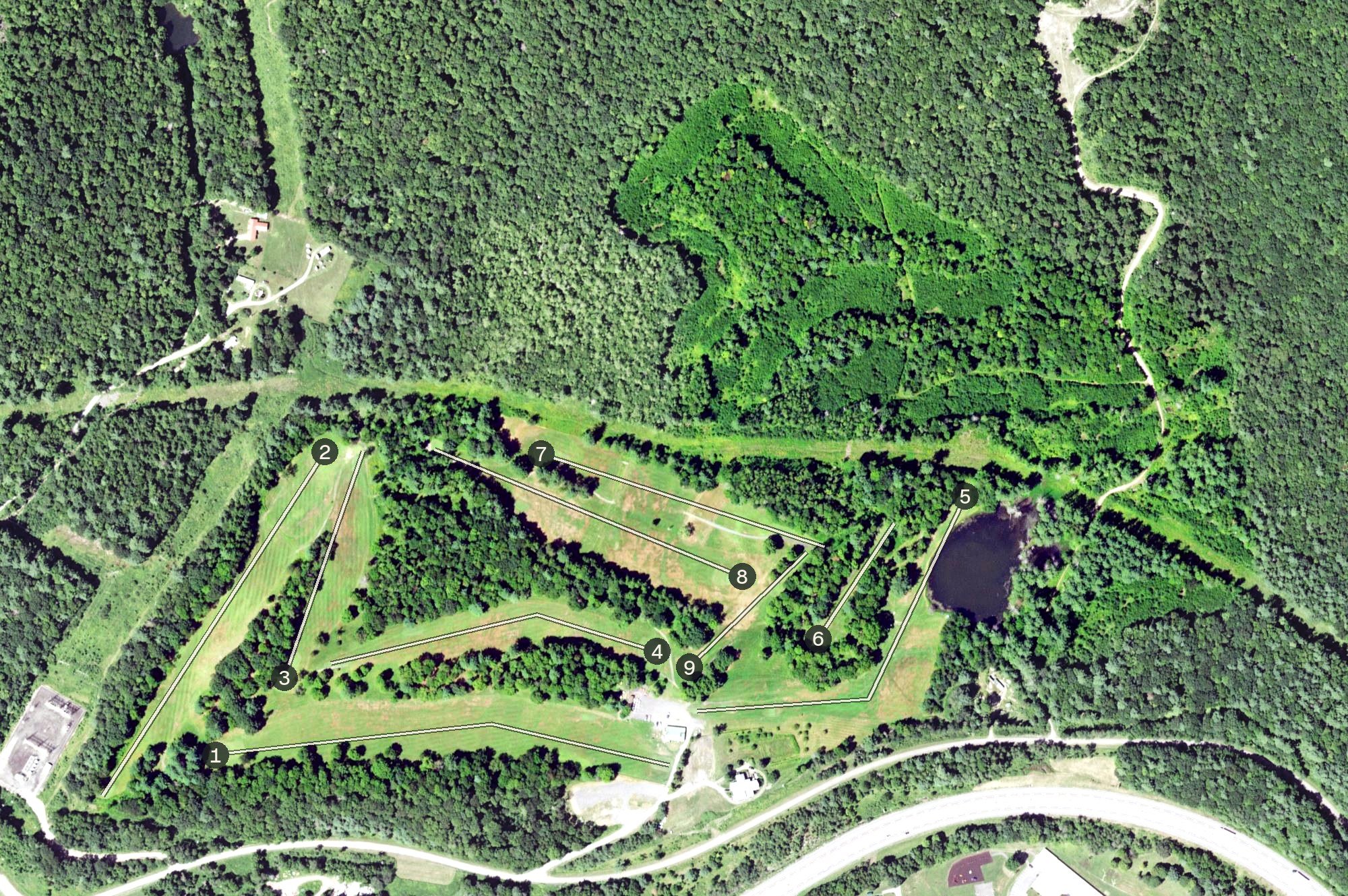 Aerial view of Hancock Golf & Country Club, NY