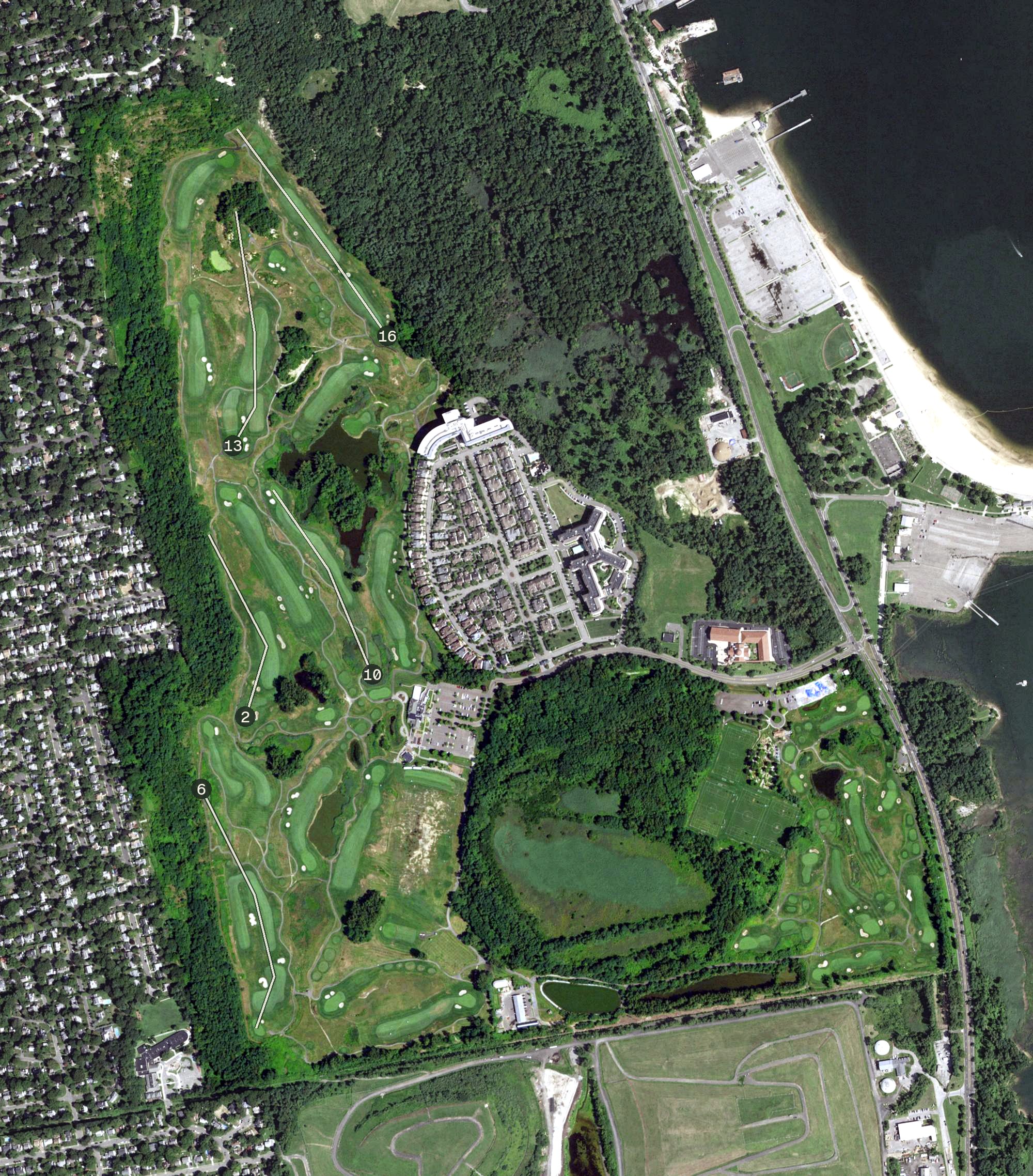 Aerial view of Harbor Links Golf Course, NY