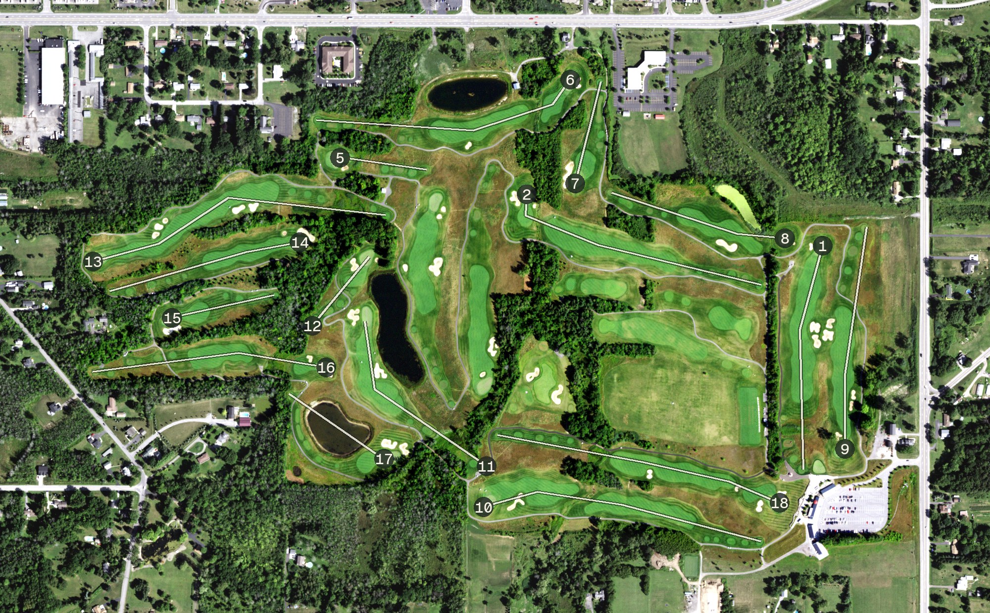 Aerial view of Harvest Hill Golf Club, NY