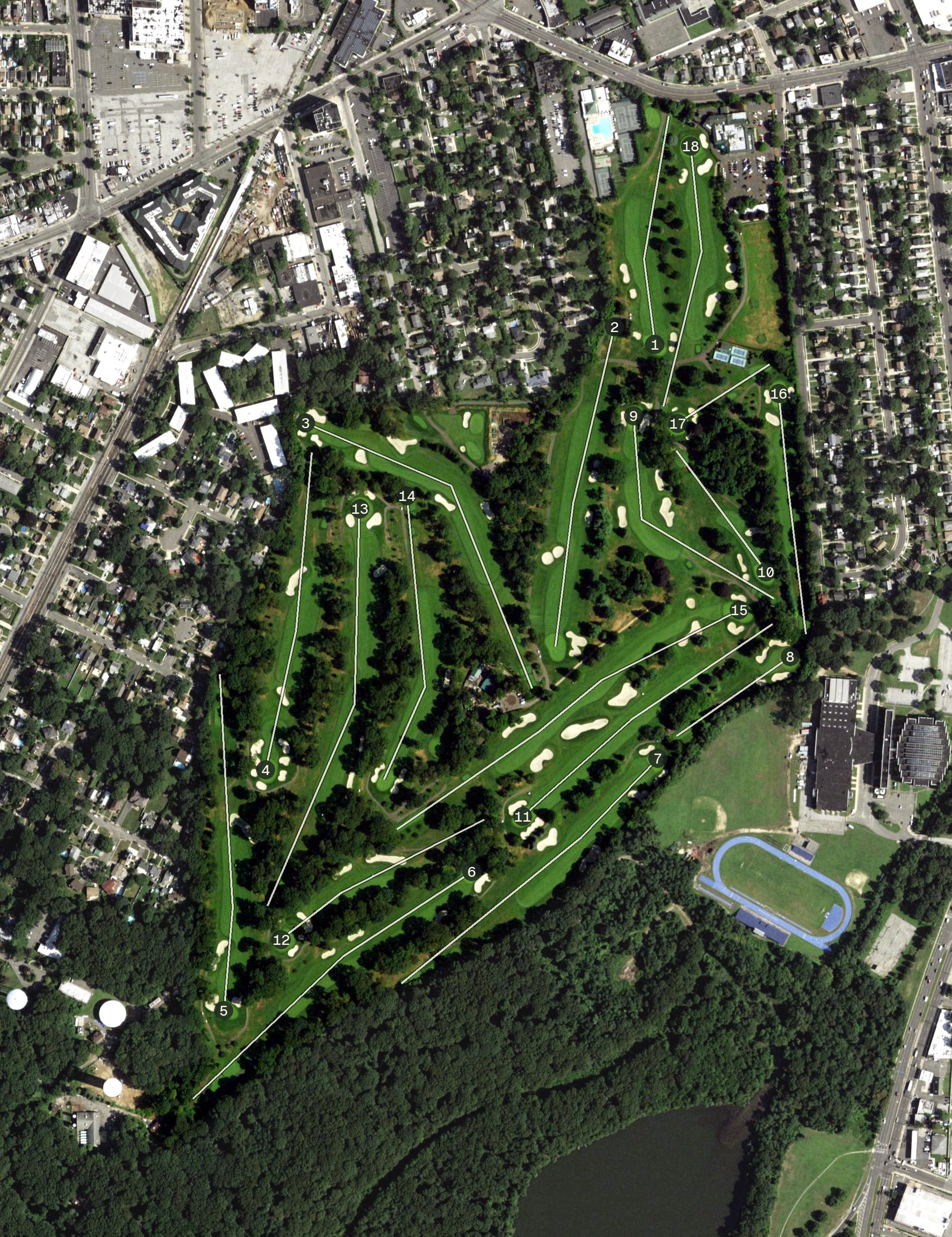Aerial view of Hempstead Golf and Country Club, NY