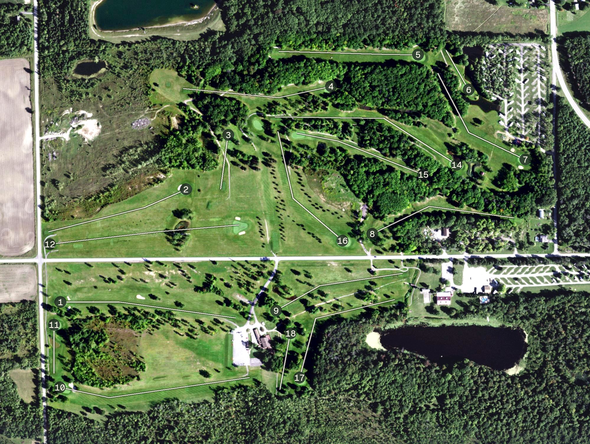 Aerial view of Hickory Ridge C.C., NY