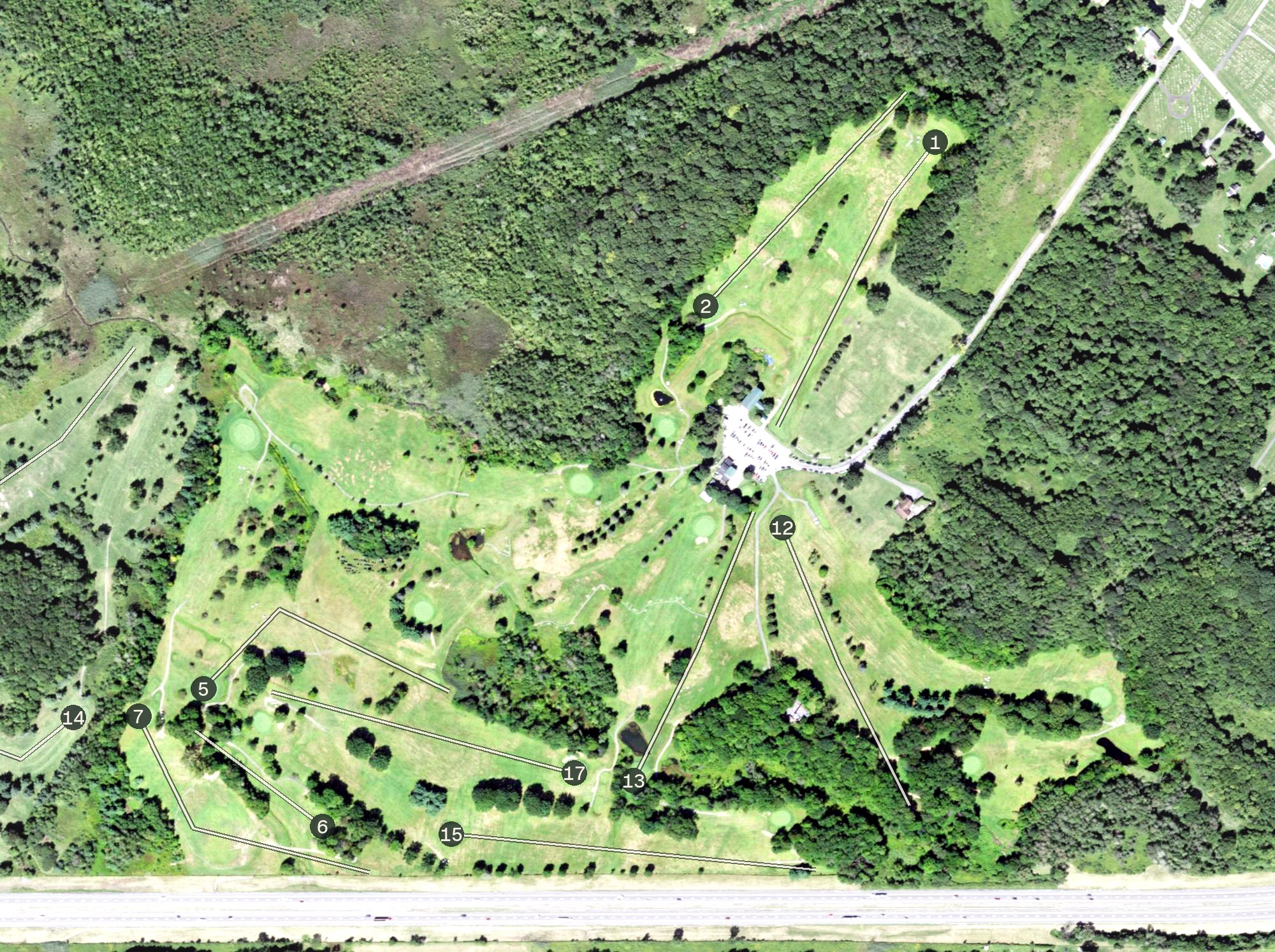 Aerial view of Hidden Valley Golf Club, NY