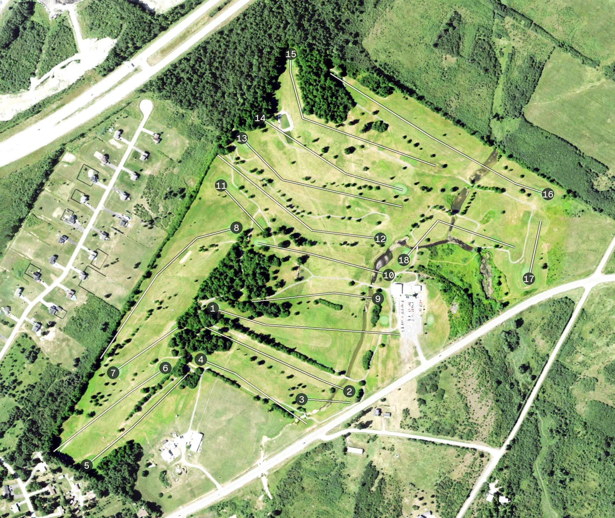 Aerial view of Highland Meadows Golf and Country Club, NY