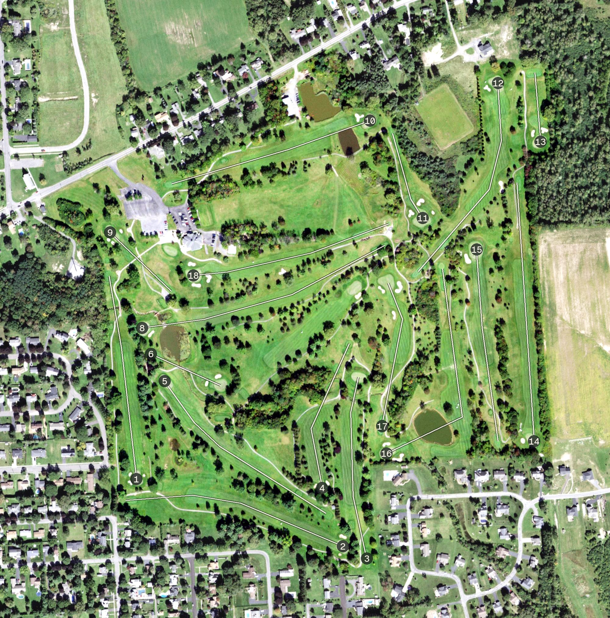 Aerial view of Highland Park Golf Course, NY