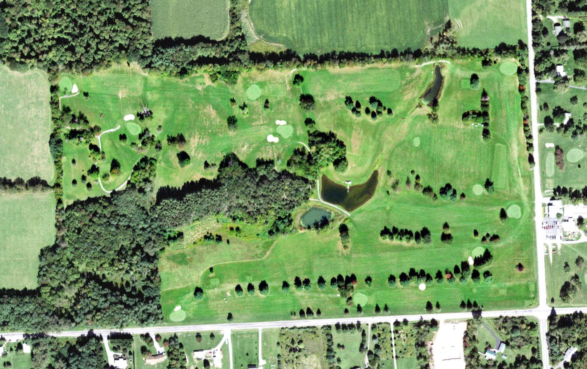 Aerial view of Hillendale Golf Course, NY