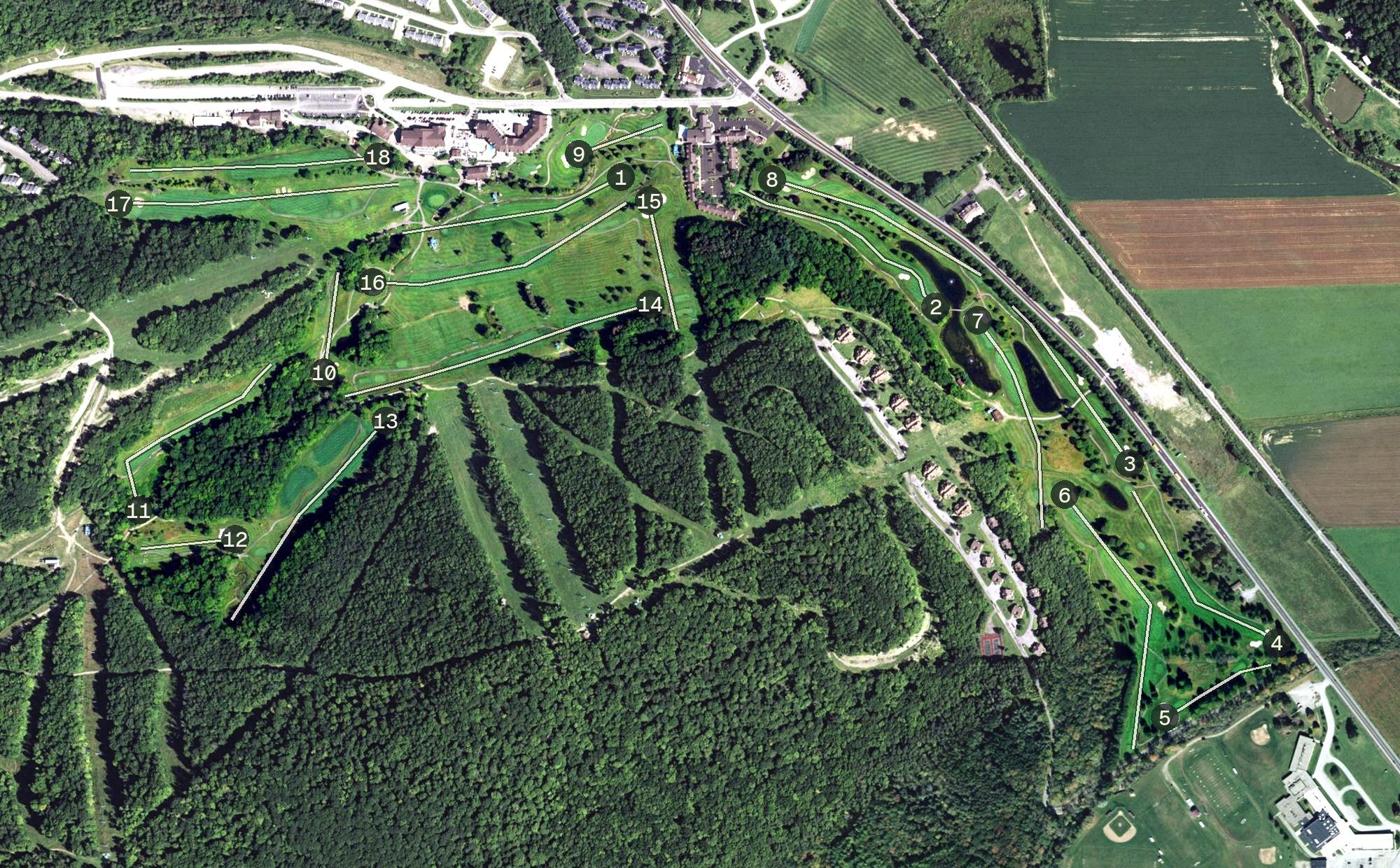 Aerial view of Holiday Valley Golf Course, NY