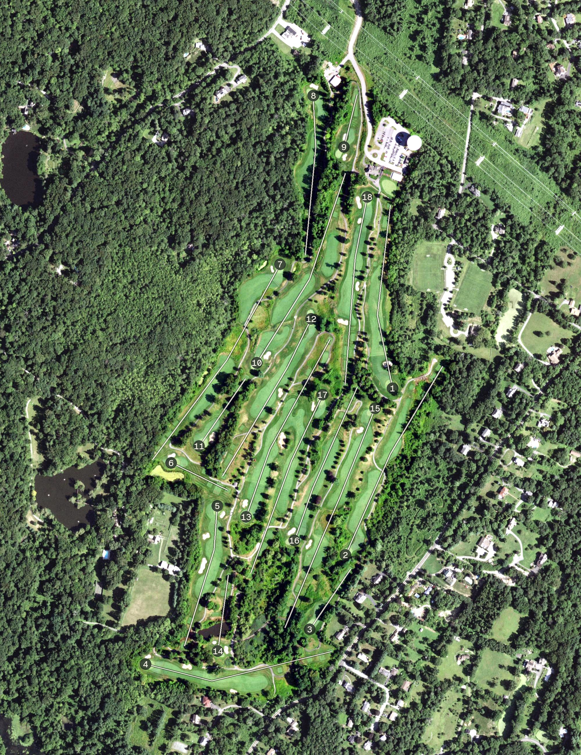 Aerial view of Hudson Hills Golf Course, NY