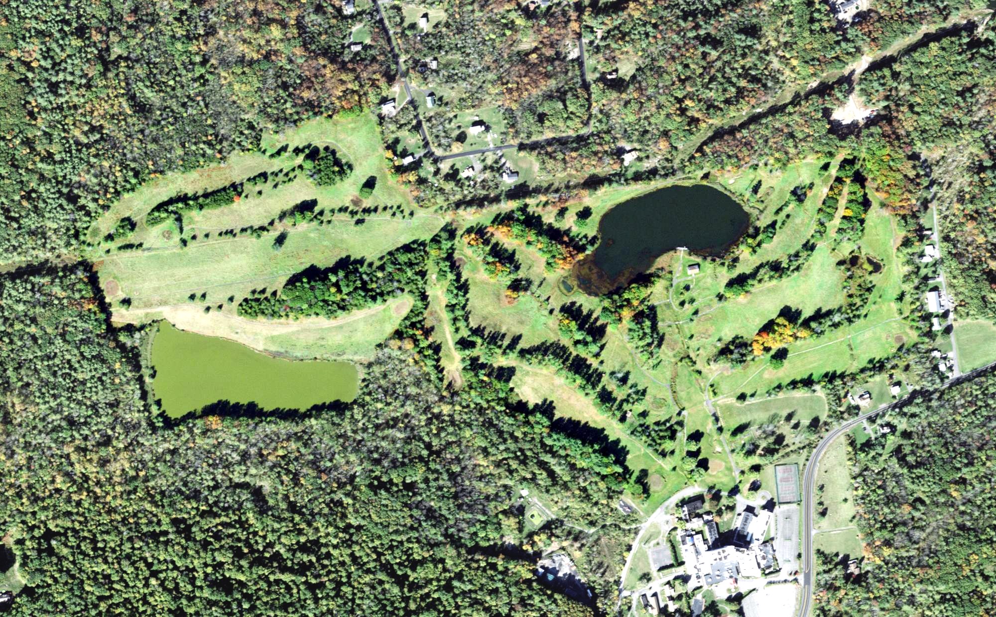 Aerial view of Hudson Valley Resort Golf Course, NY