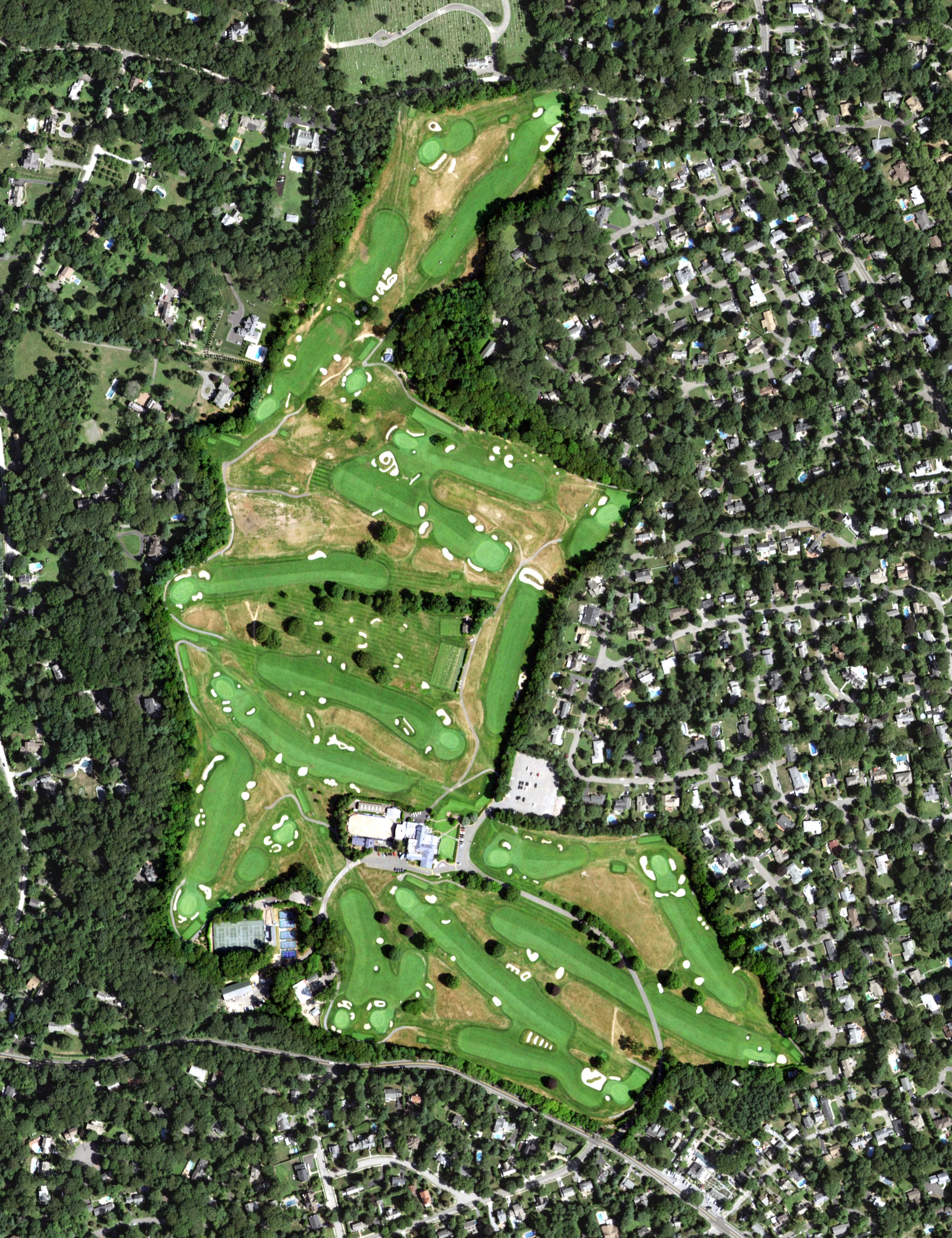 Aerial view of Huntington Country Club, NY