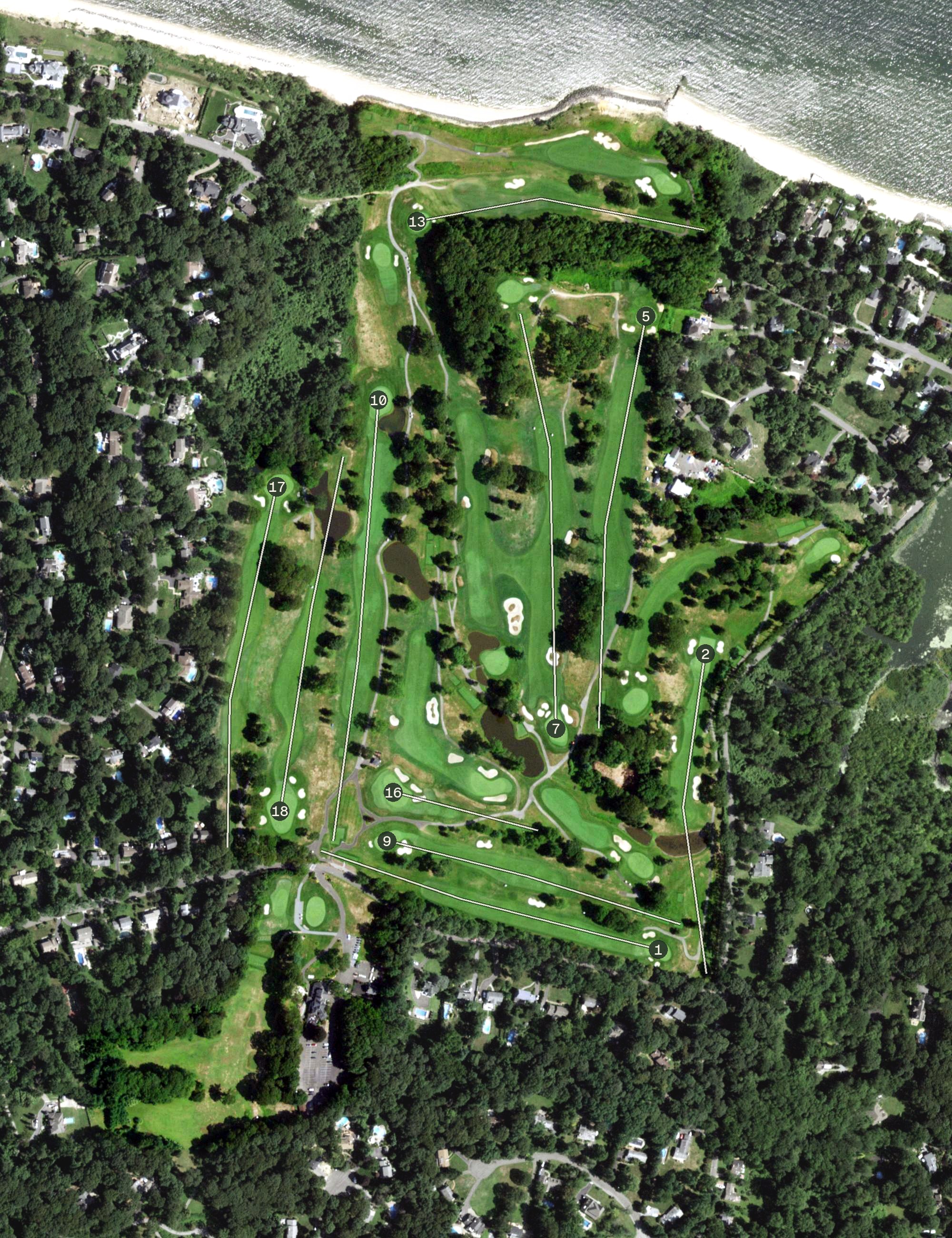 Aerial view of Indian Hills Country Club, NY
