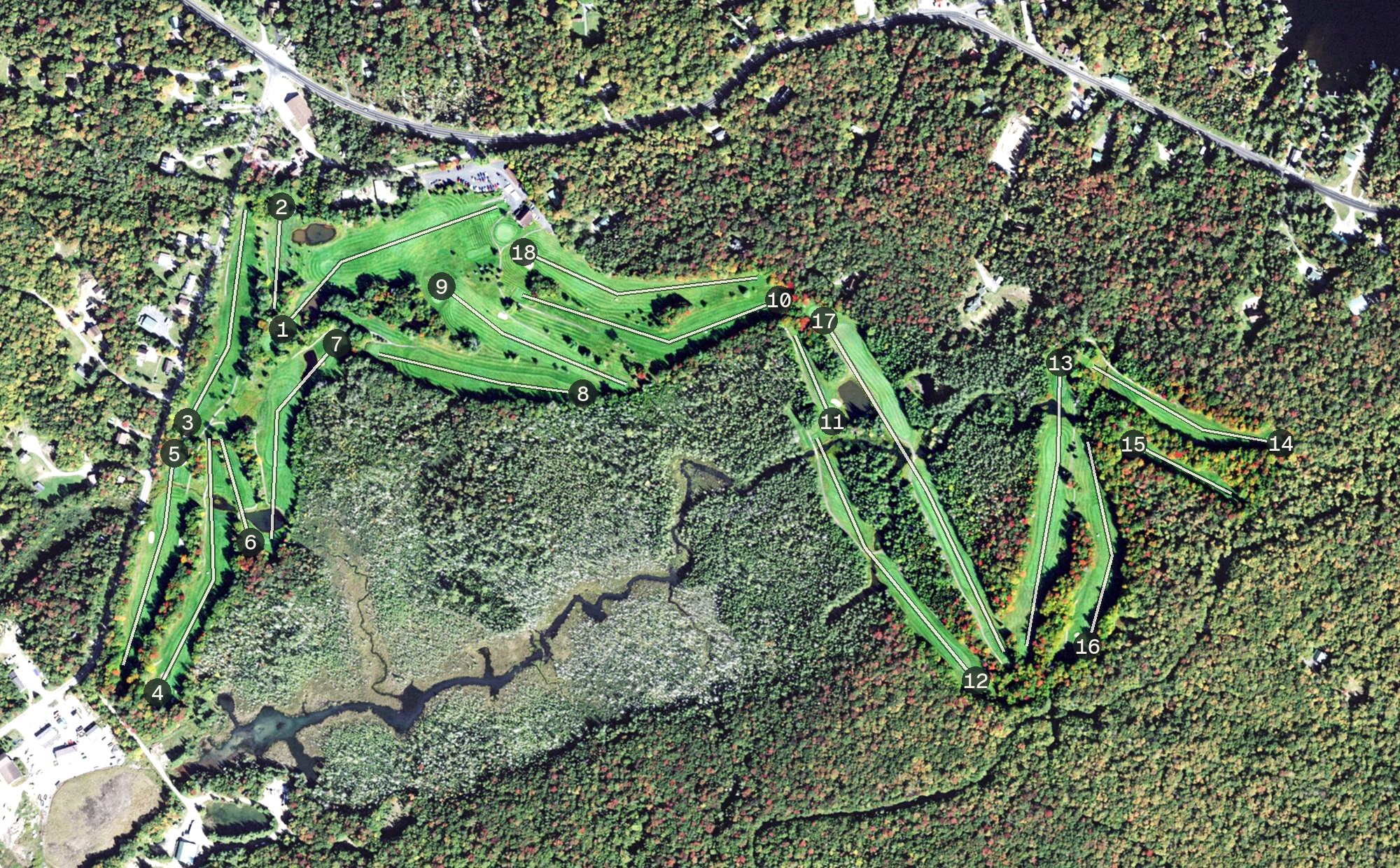 Aerial view of Inlet Golf Club, NY