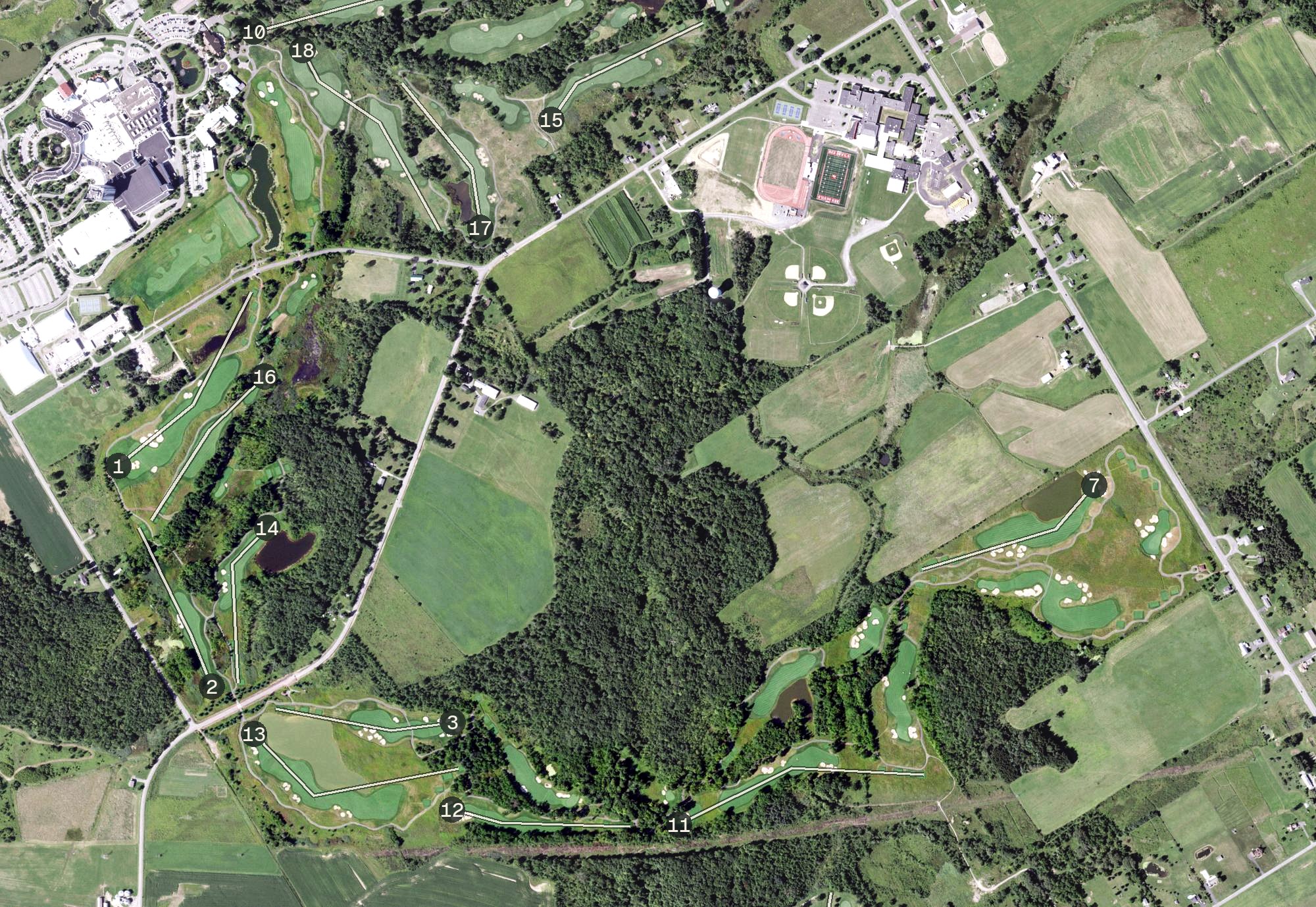 Aerial view of Kaluhyat Golf Course, NY