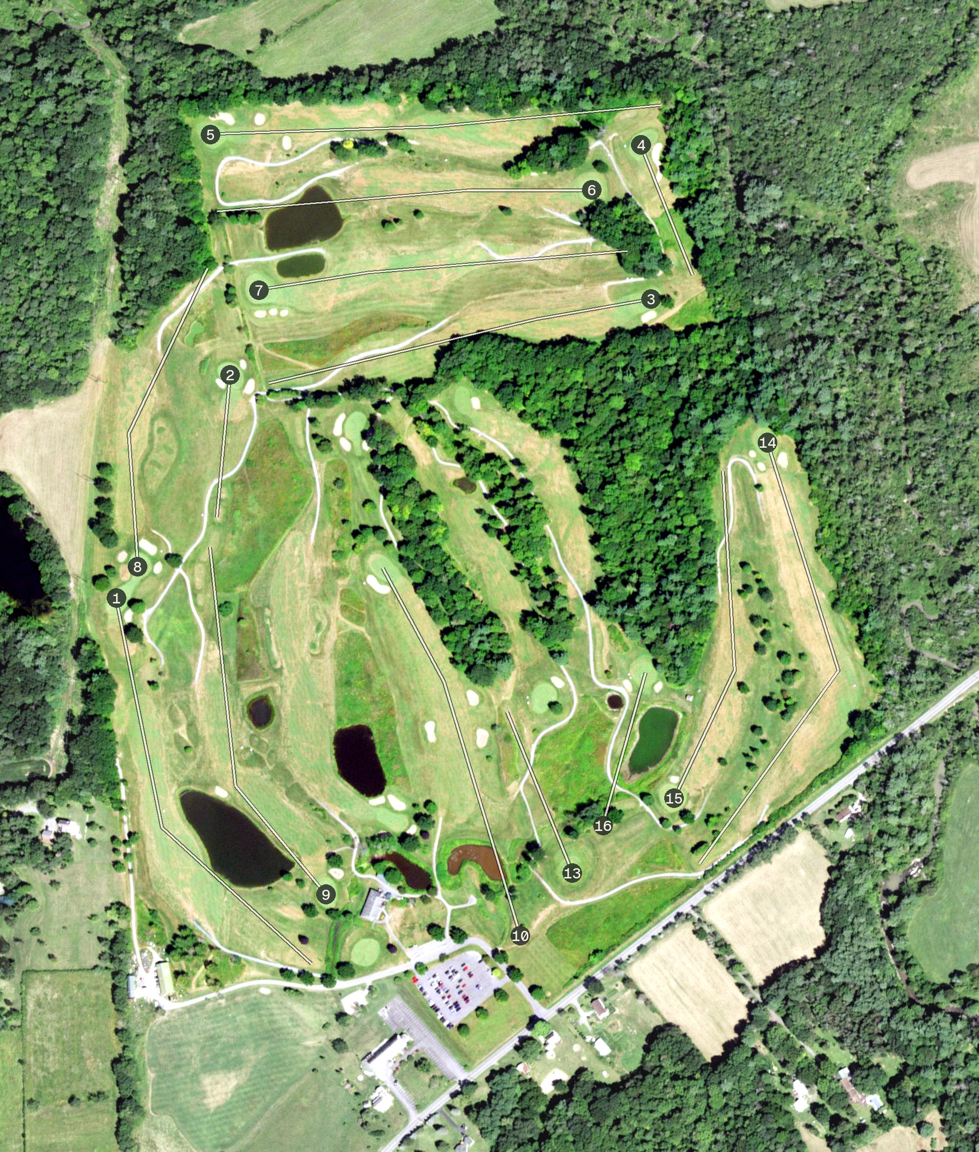 Aerial view of Kingsbury National Golf Club, NY