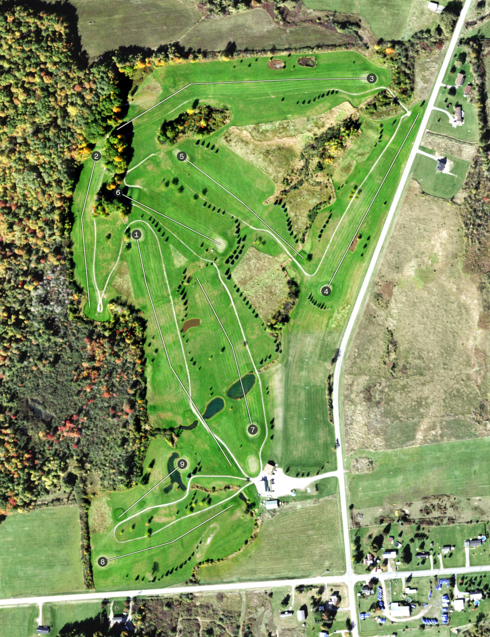 Aerial view of LA Golf & Country Club, NY