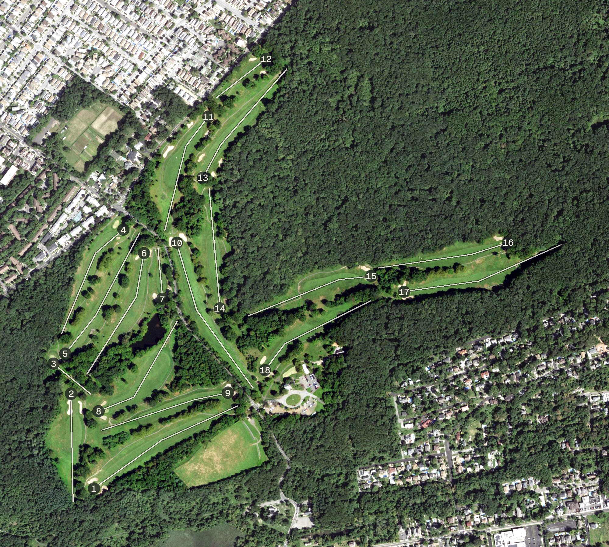 Aerial view of La Tourette Golf Course, NY