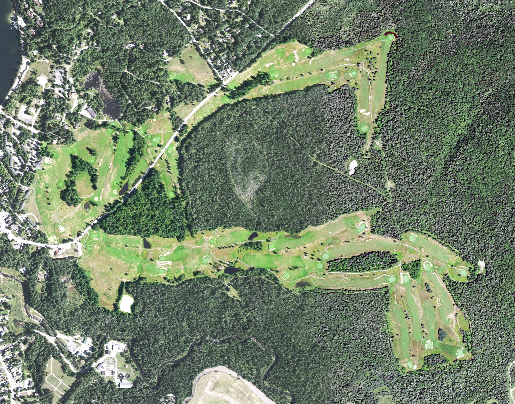 Aerial view of Lake Placid Club Golf Courses, NY