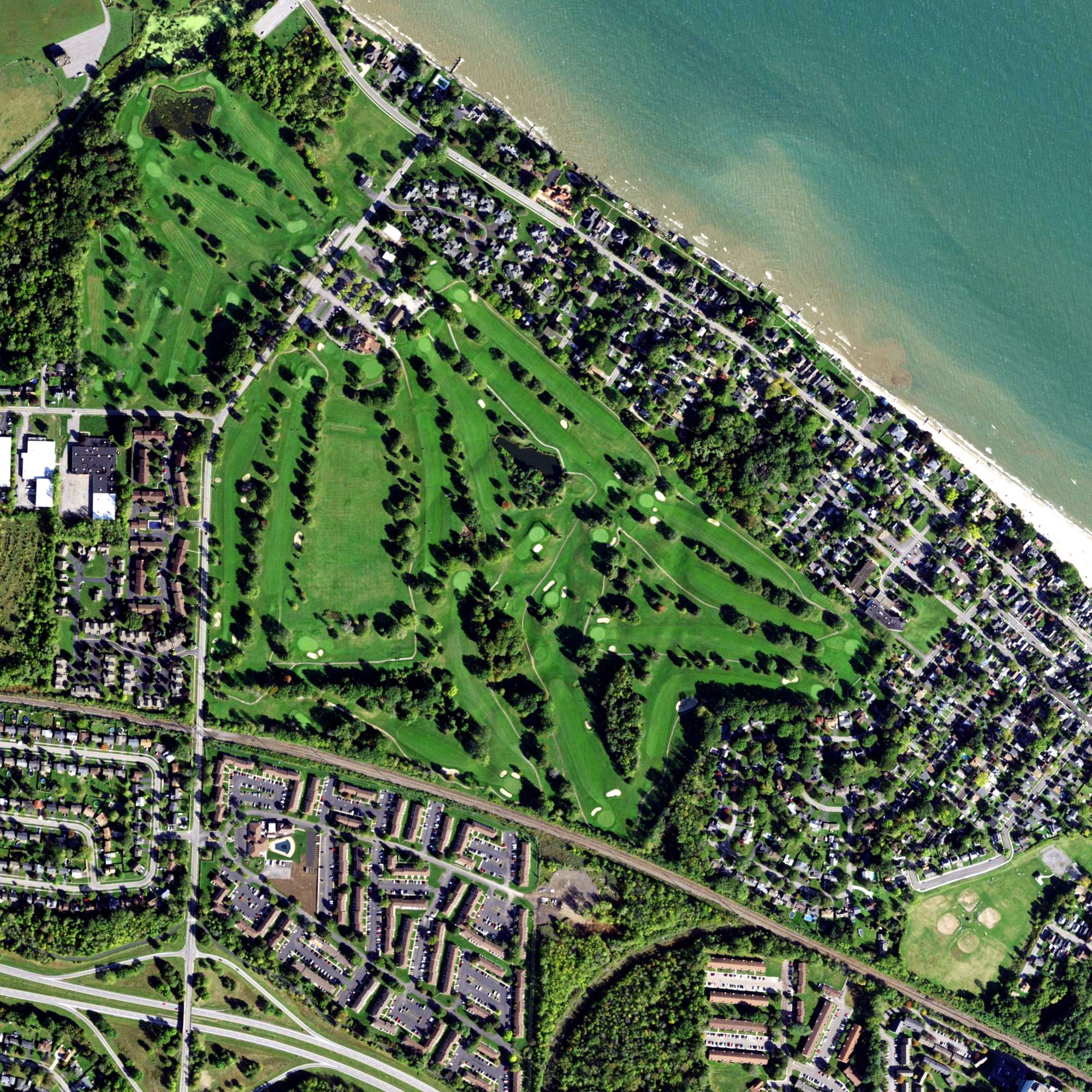 Aerial view of Lake Shore Country Club, NY