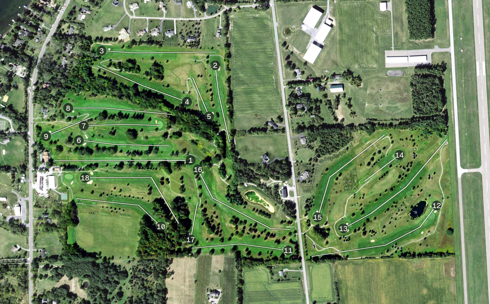 Aerial view of Lakeside Country Club, NY