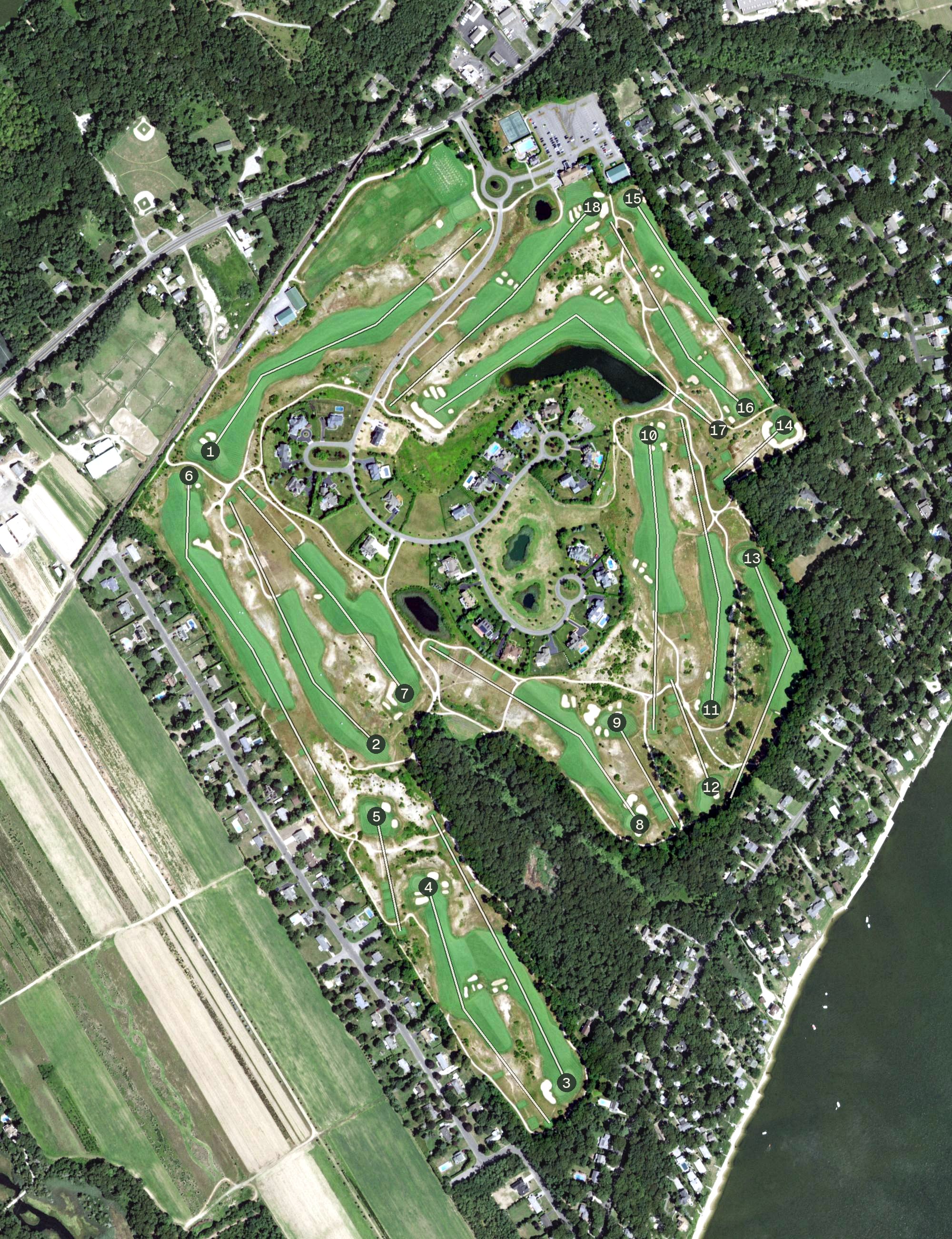 Aerial view of Laurel Links Country Club, NY