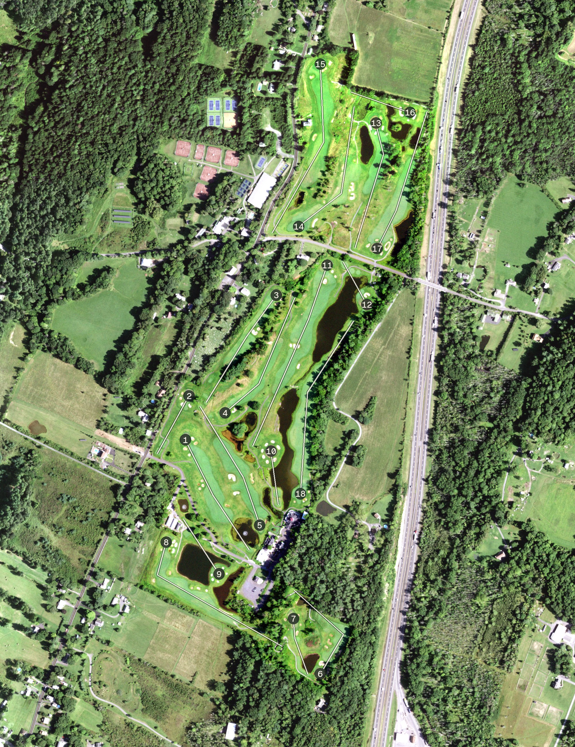 Aerial view of Lazy Swan Golf & Country Club, NY