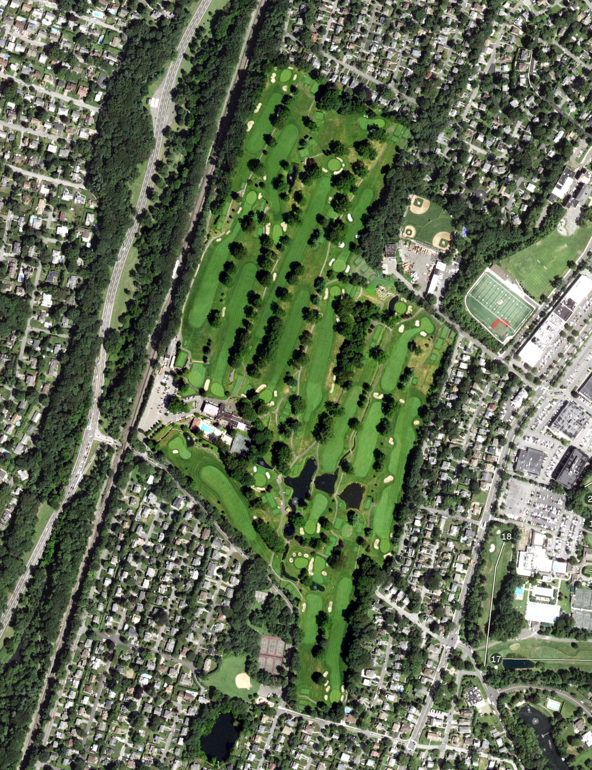Aerial view of Leewood Golf Club, NY