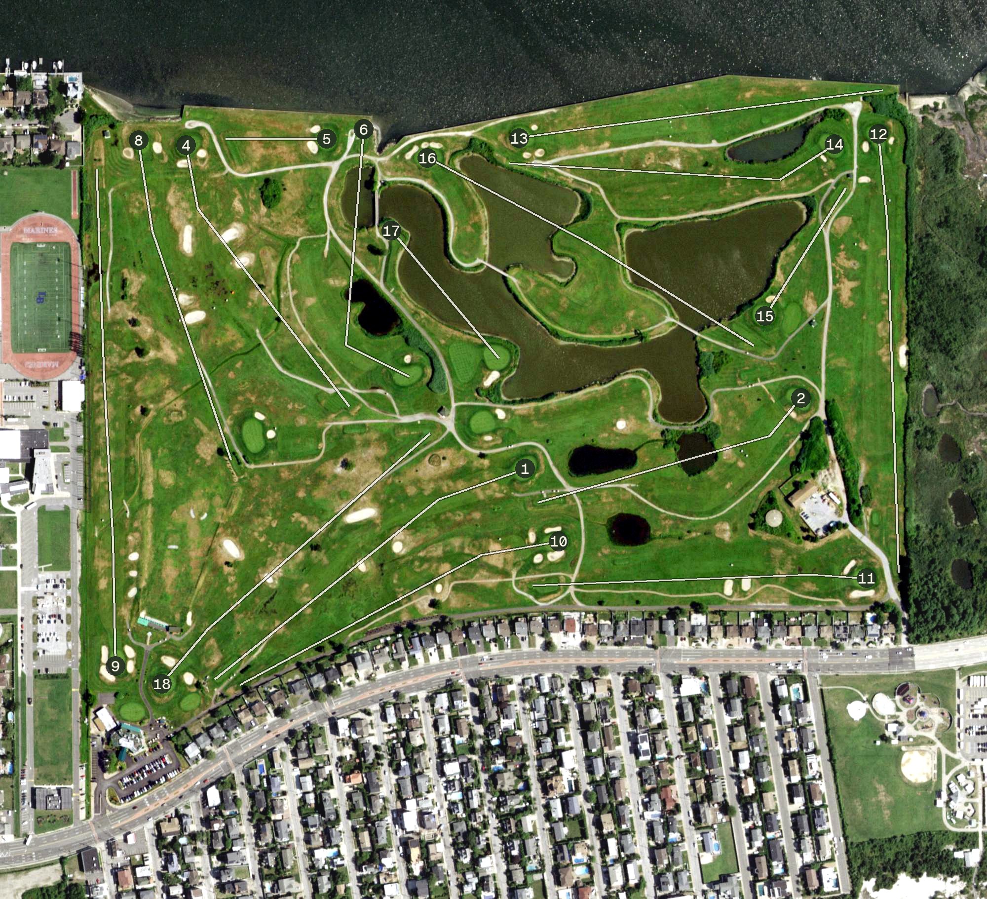 Aerial view of Lido Golf Club, NY