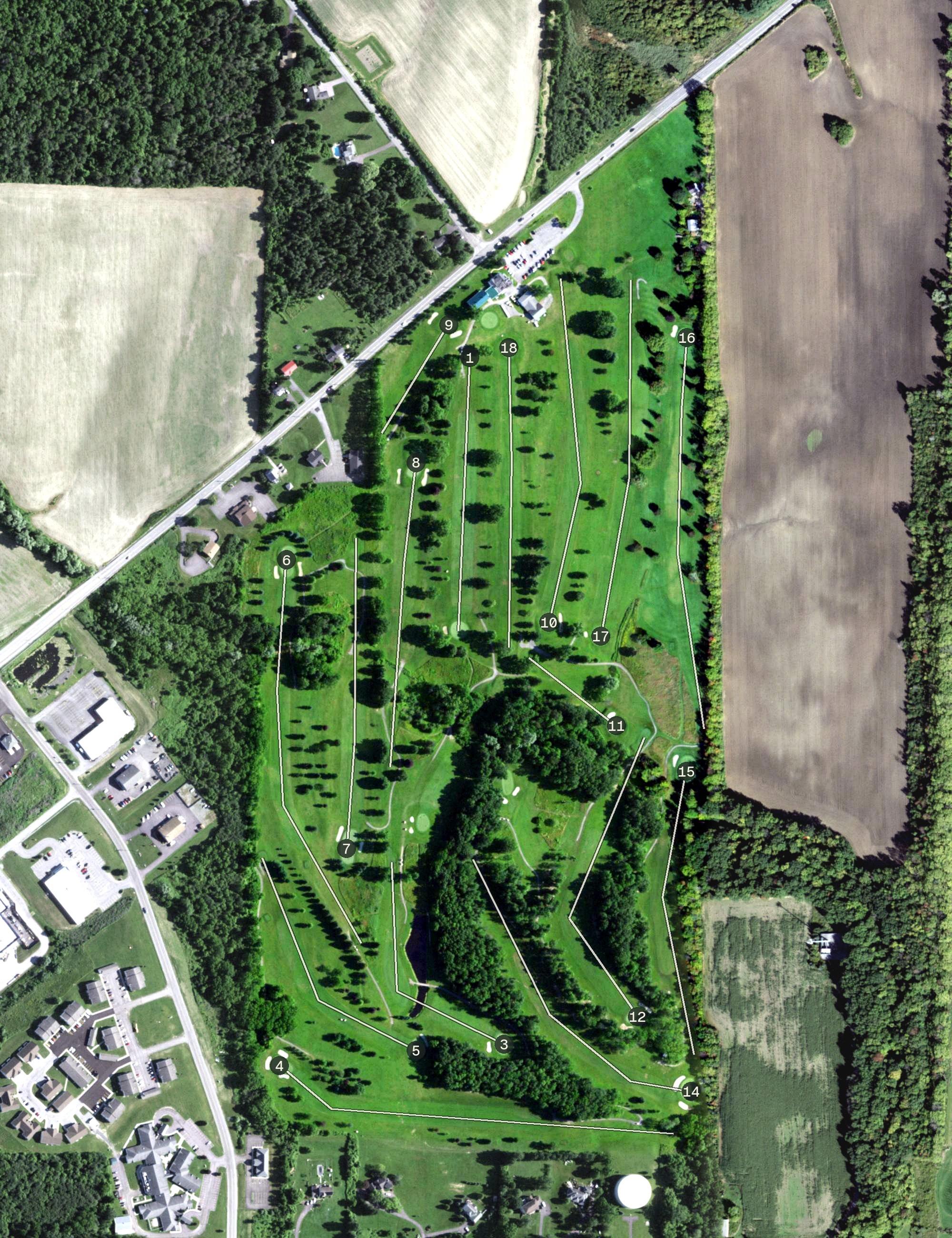 Aerial view of Livingston Country Club, NY