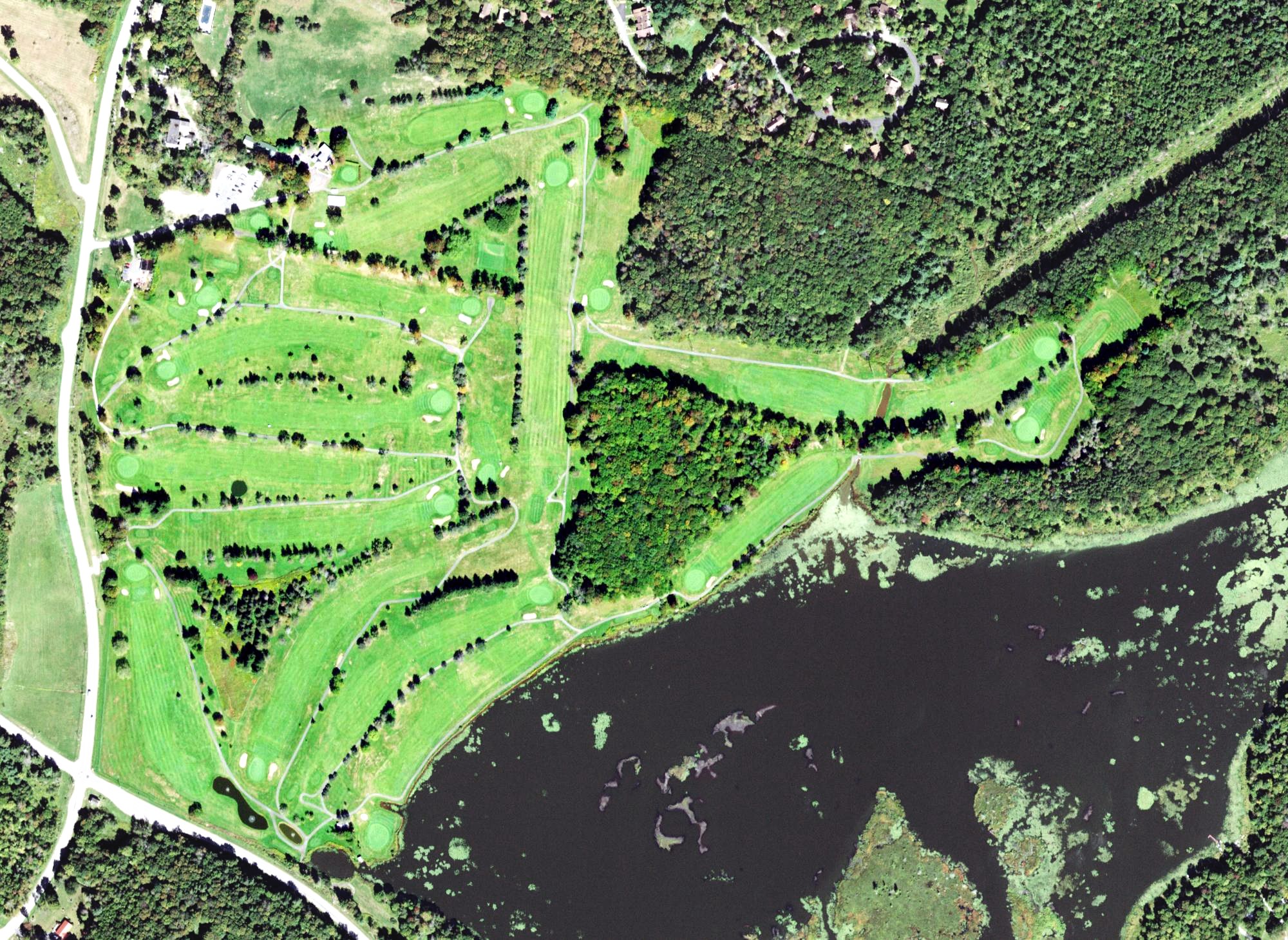 Aerial view of Lochmor Golf Course, NY