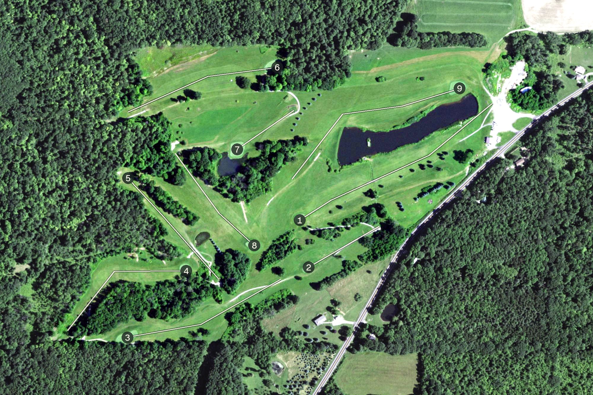 Aerial view of Majestic Hills Golf Course, NY