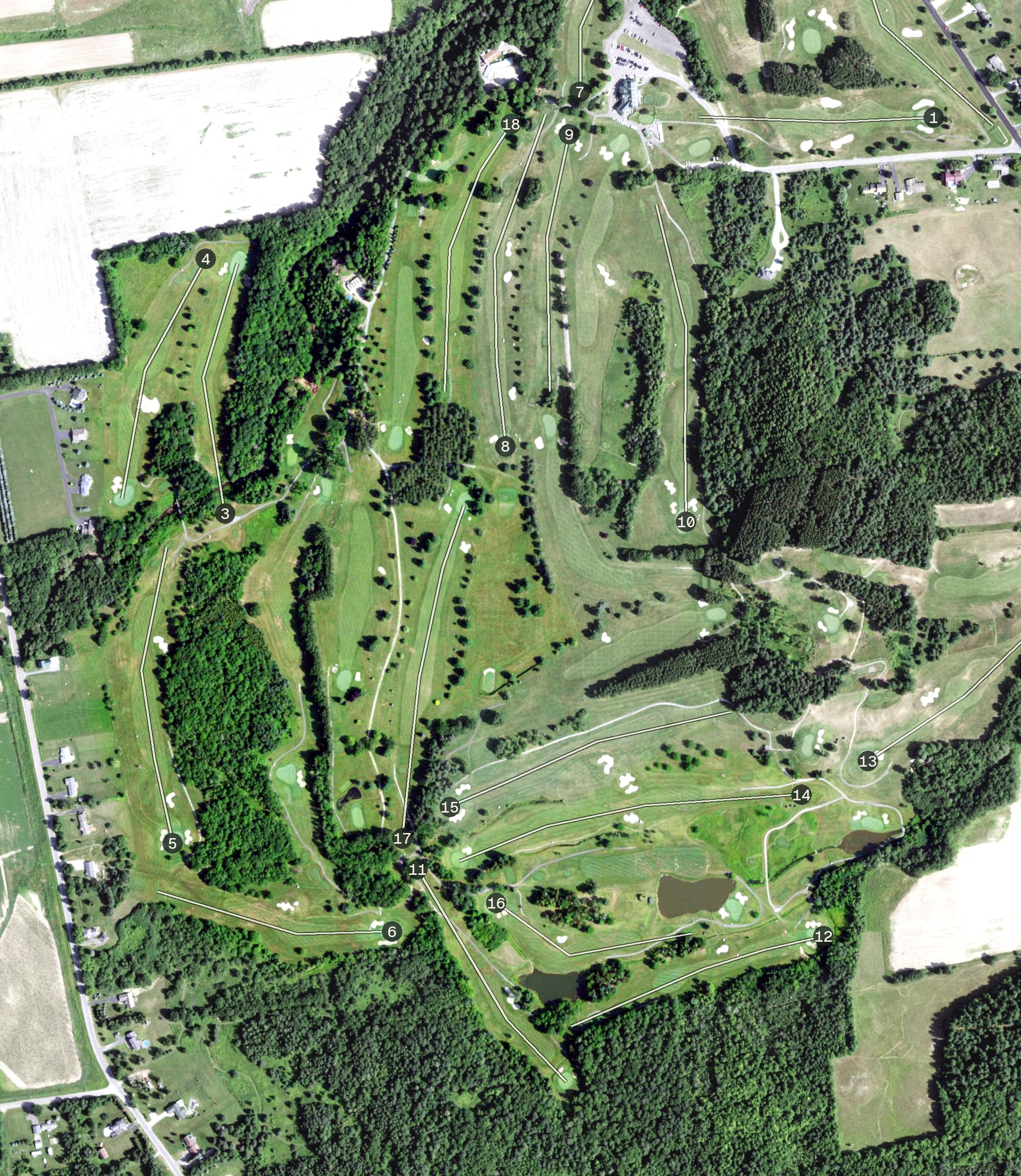 Aerial view of Malone Golf Club (West Course), NY