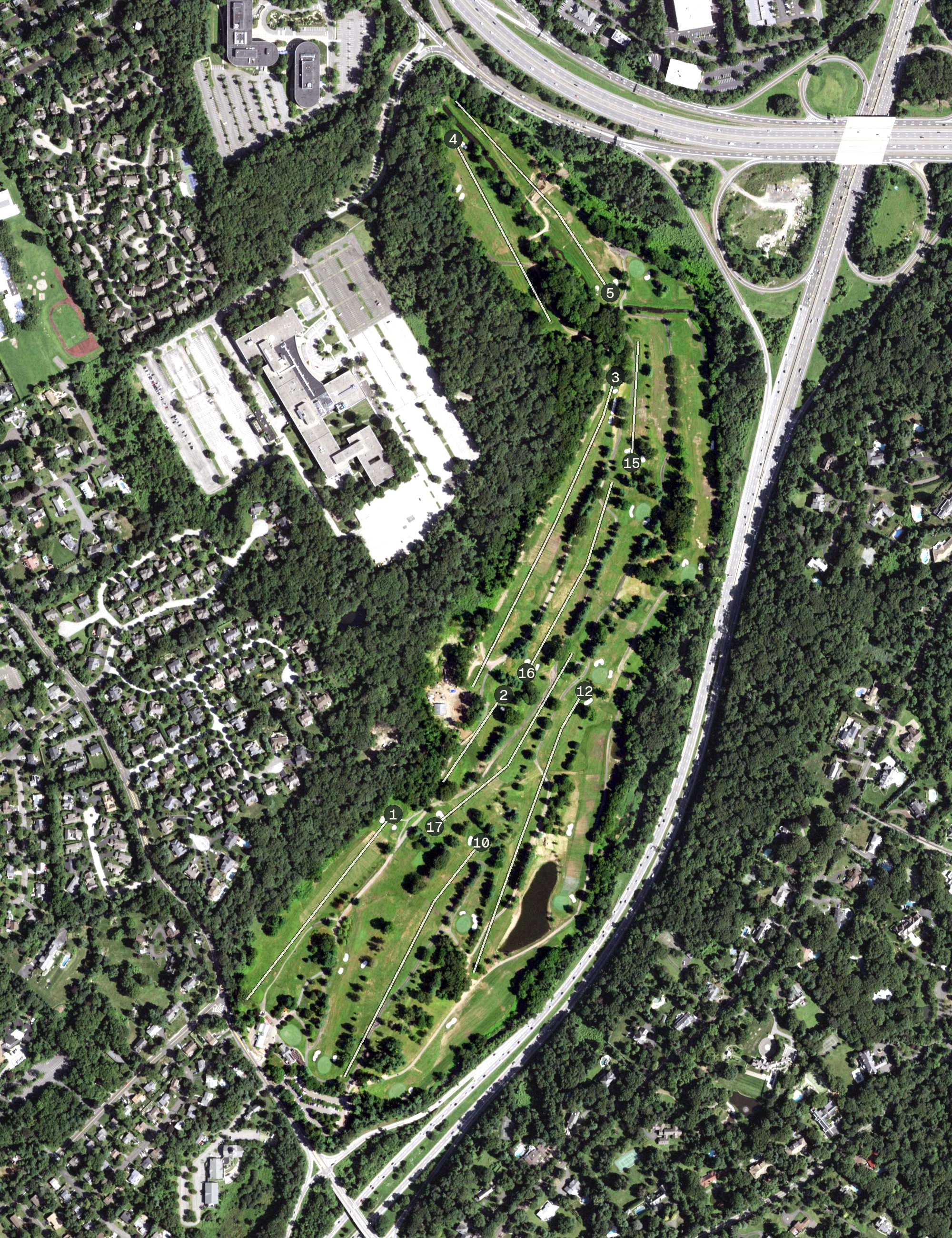 Aerial view of Maple Moor Golf Course, NY