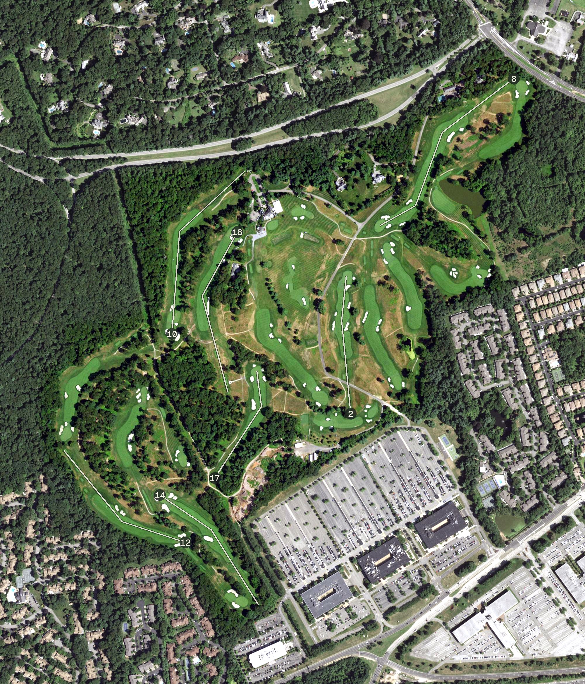 Aerial view of Meadow Brook Club, NY