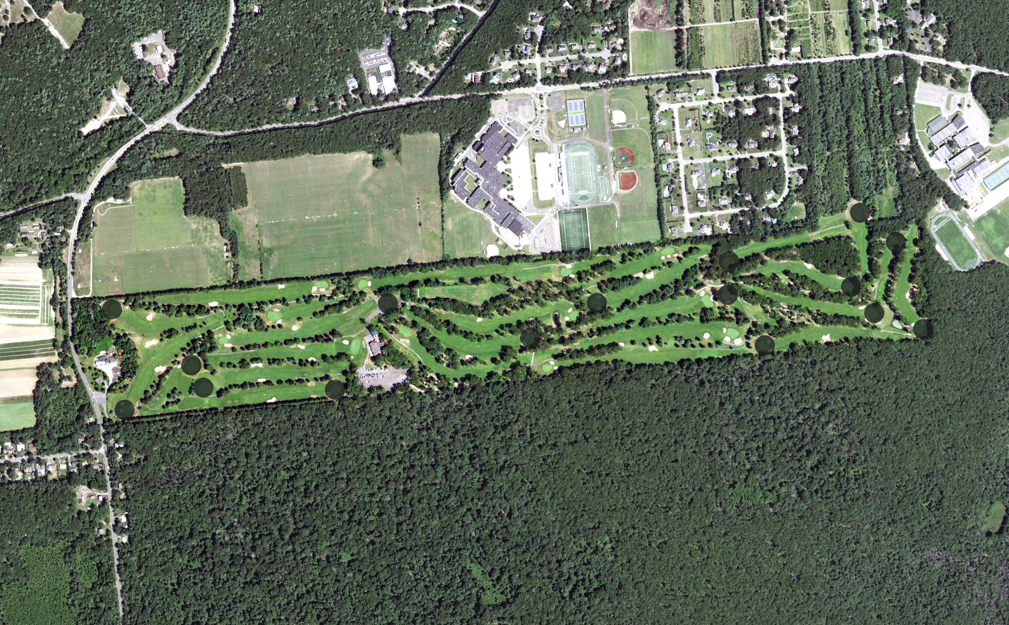 Aerial view of Middle Island Country Club, NY