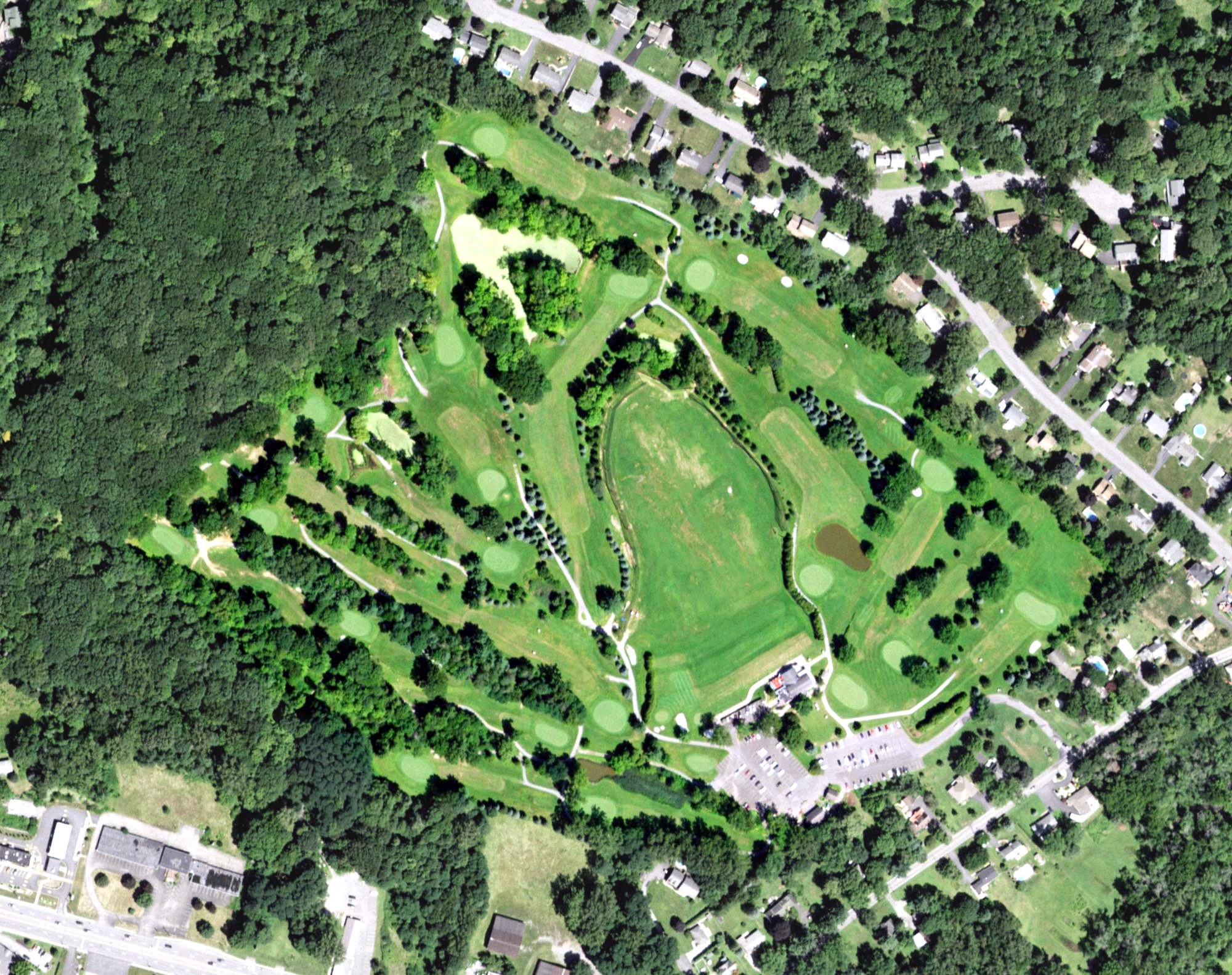Aerial view of Mill Road Acres Golf Course, NY