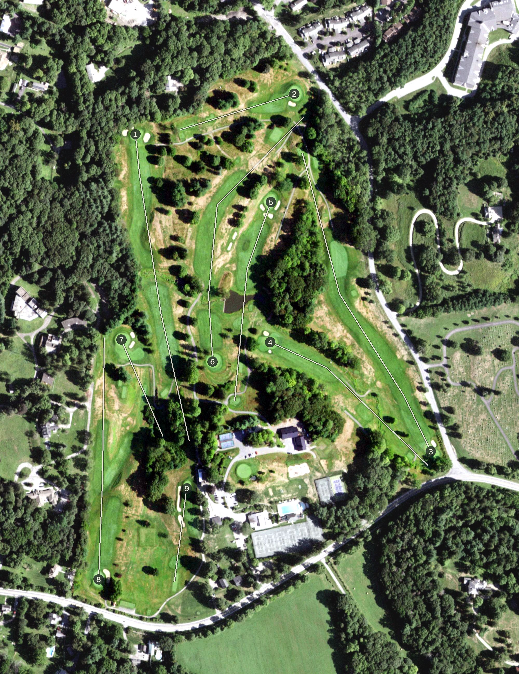 Aerial view of Millbrook Golf & Tennis Club, NY
