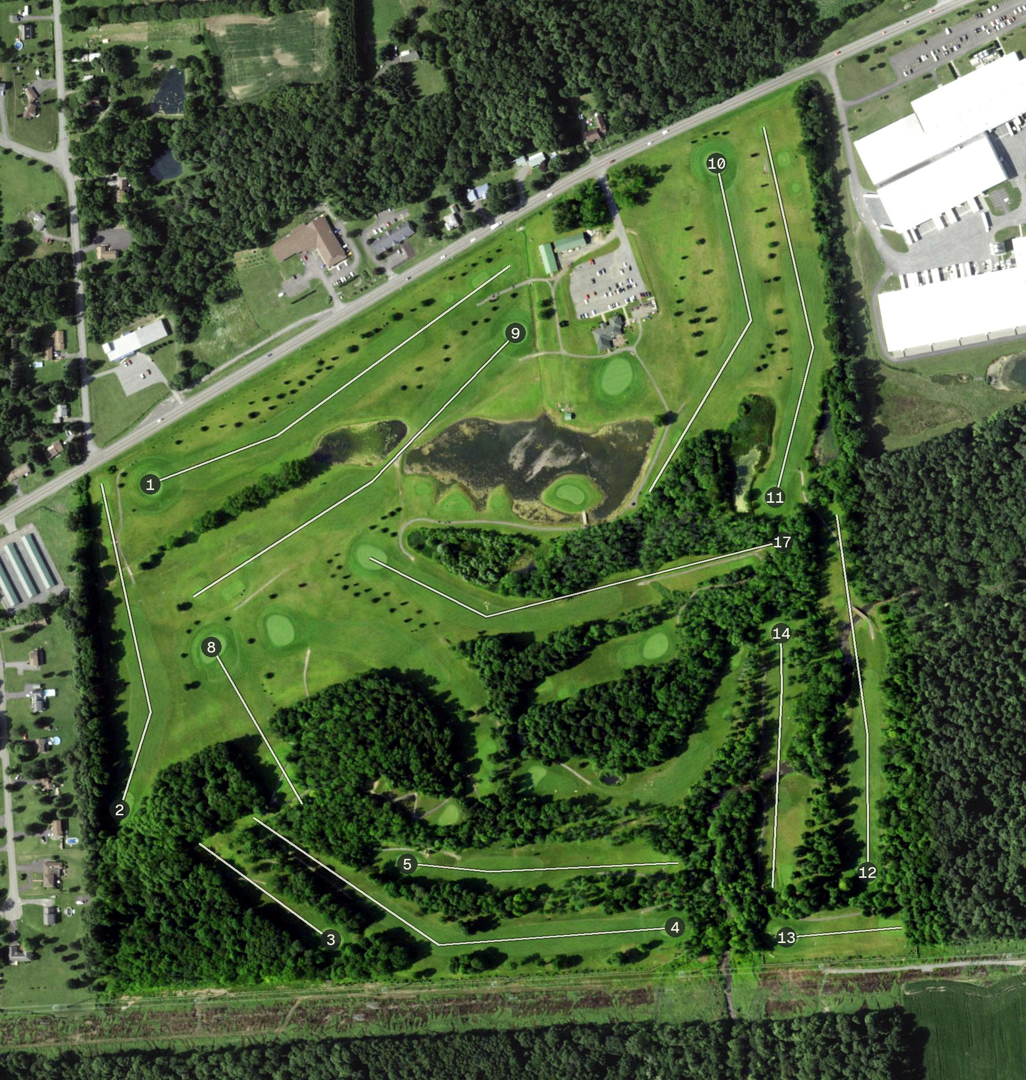 Aerial view of Millstone Golf Course, NY