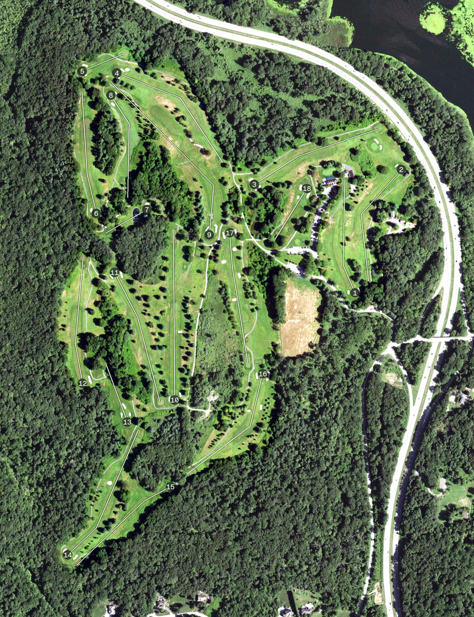 Aerial view of Mohansic Golf Course, NY