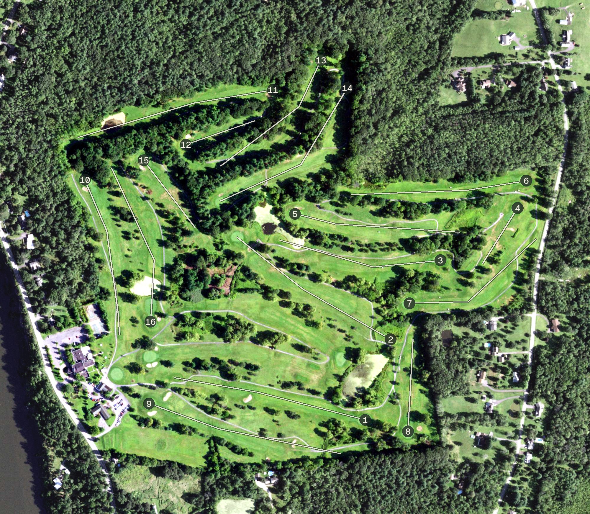 Aerial view of Mohawk River Country Club, NY